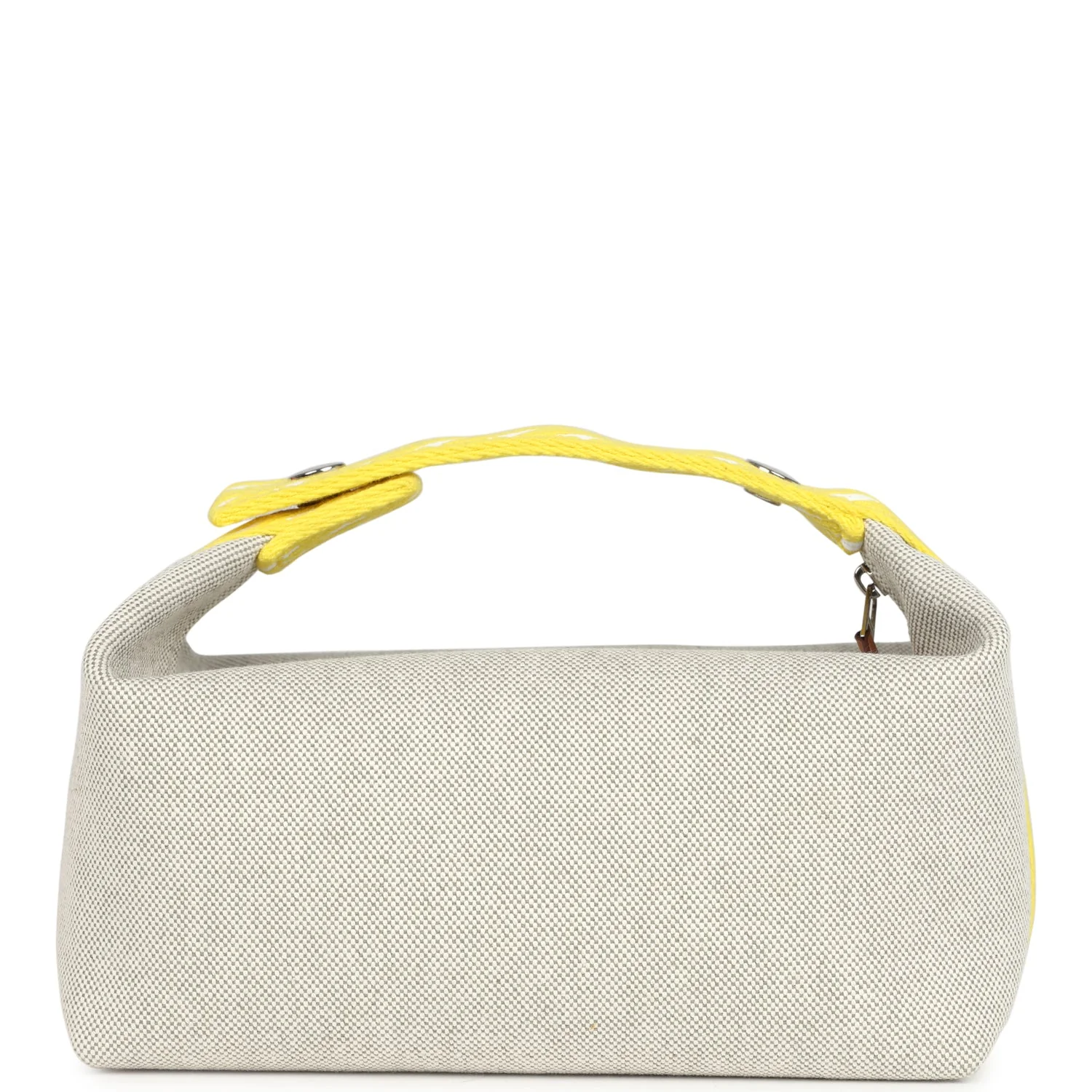 Hermes Bride A Brac Case PM Jaune Citron Plume Canvas Palladium Hardware