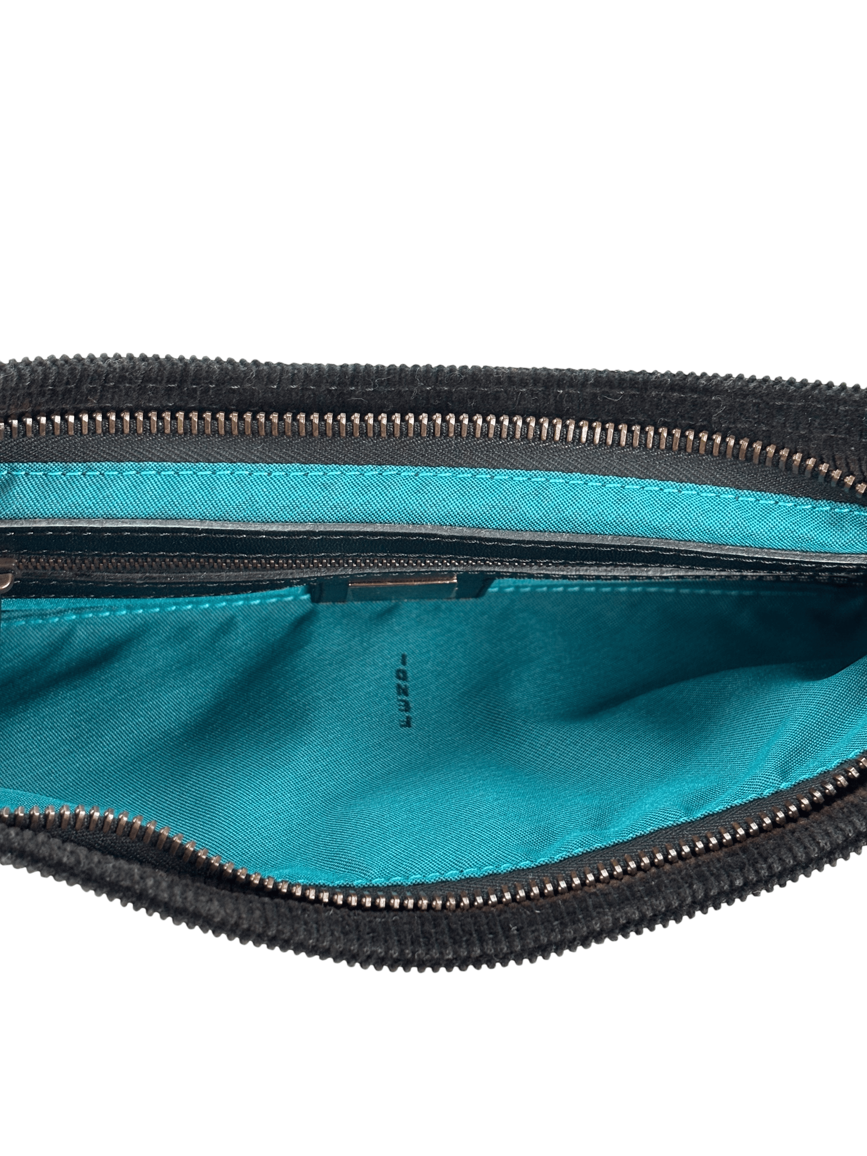 FENDI - Black Mamma Bucket Corduroy Shoulder Bag Rose gold hardware