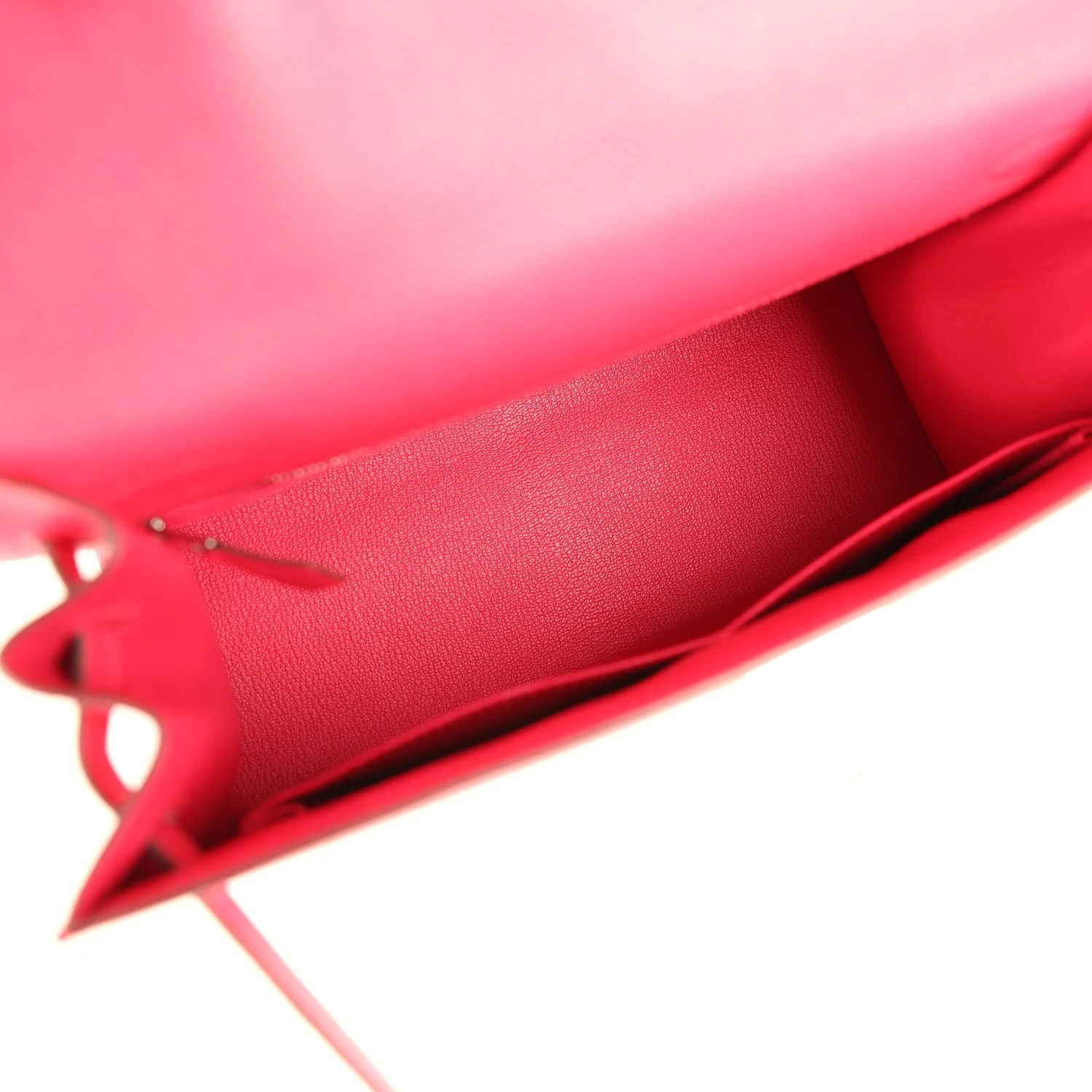 Pre-owned Hermes Kelly Sellier 28 Rose Extreme Epsom Palladium Hardware