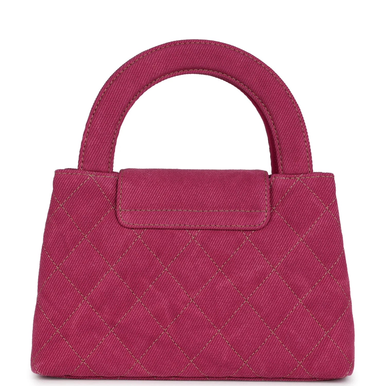Chanel Small Kelly Shopper Pink Washed Denim Brushed Gold Hardware
