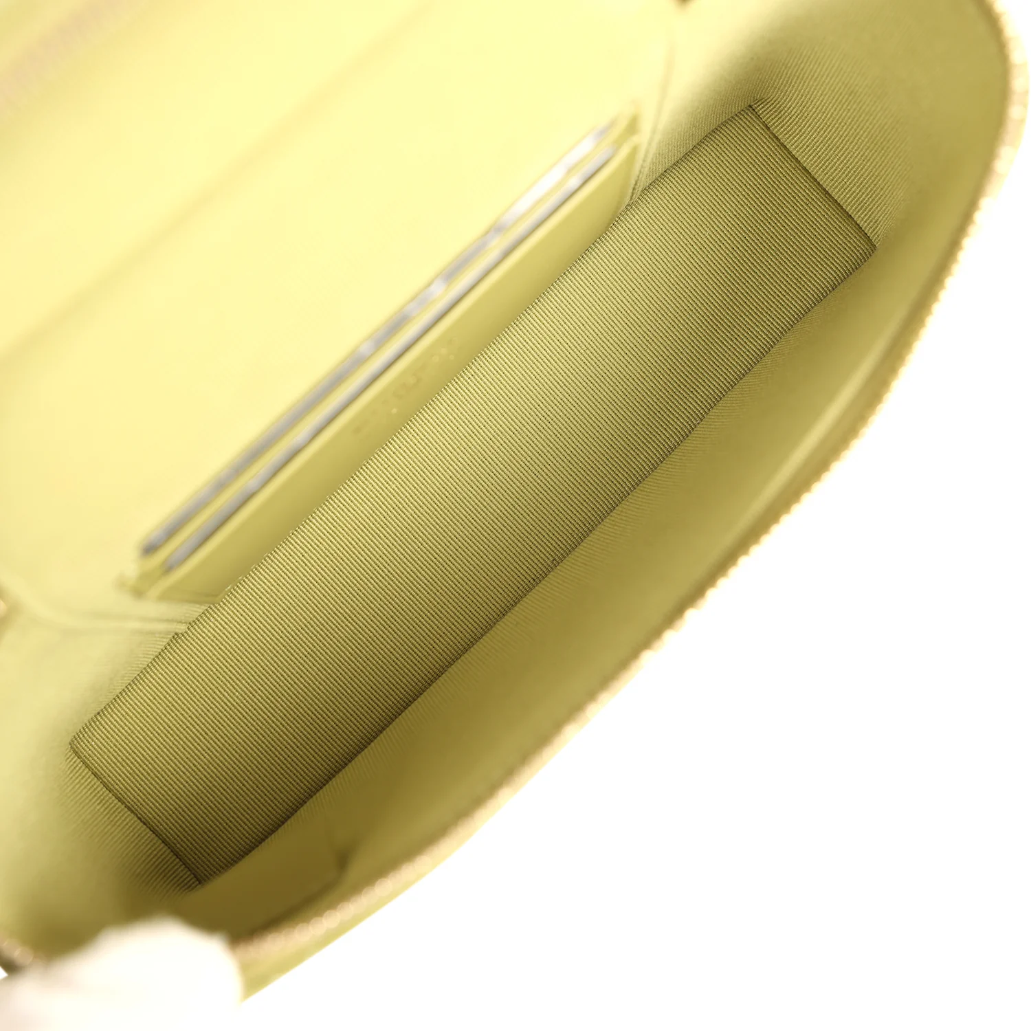 Chanel Top Handle Long Vanity Case with Chain Khaki Shiny Caviar Light Gold Hardware