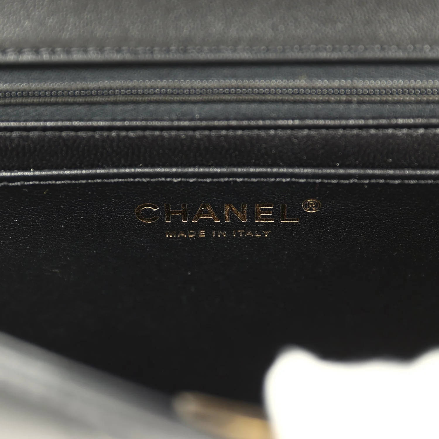 Chanel Small Graphic Frame Flap Bag Black and White Lambskin Light Gold Hardware