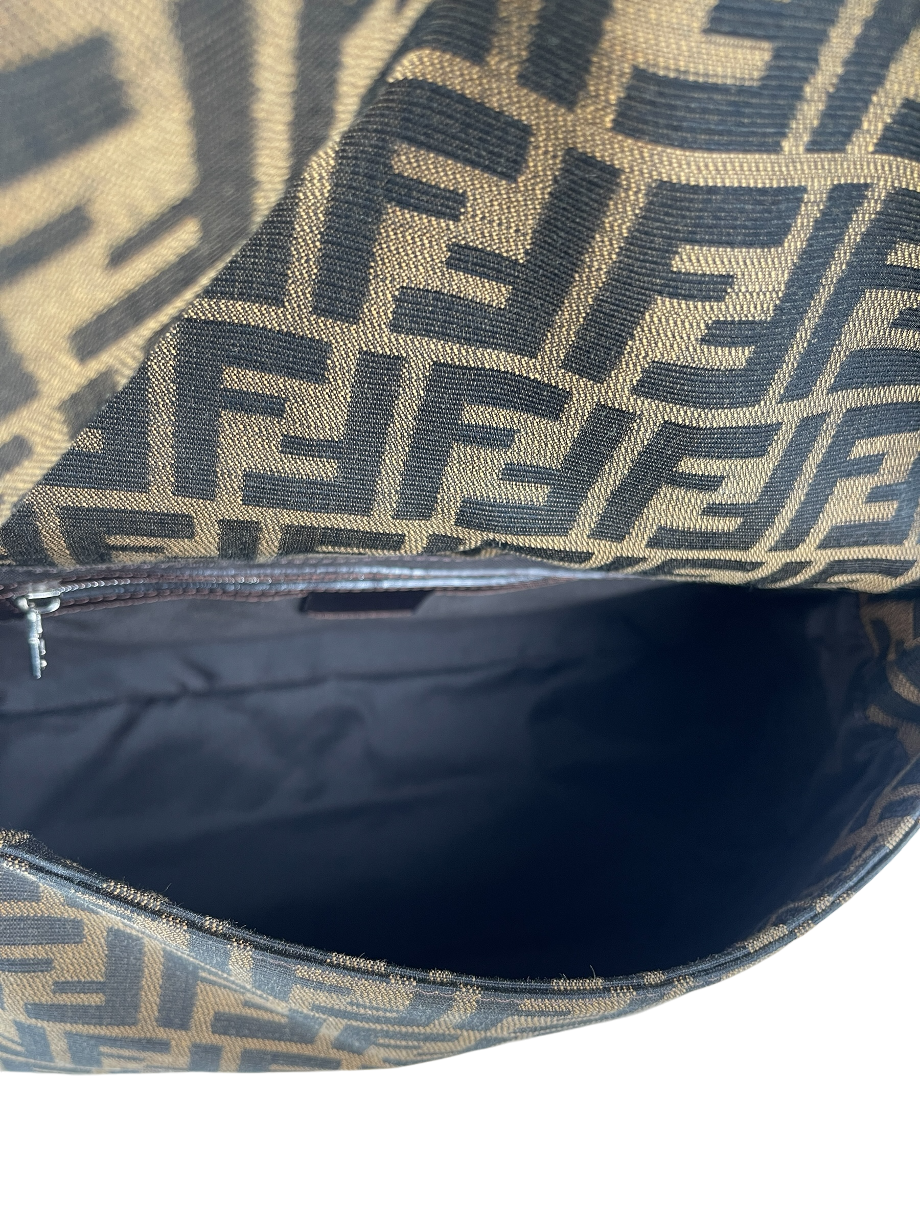 FENDI - Brown Zucca Mamma Baguette Handbag Silver Hardware