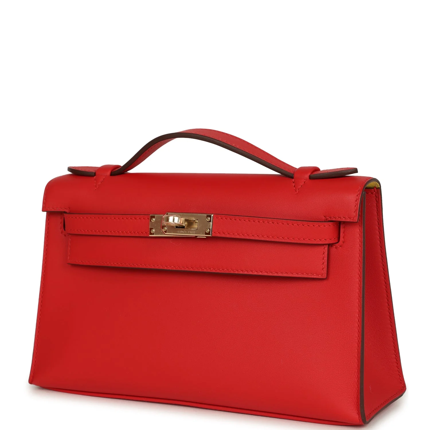 Hermes Special Order (HSS) Kelly Pochette Rouge de Coeur Verso Swift Permabrass Hardware