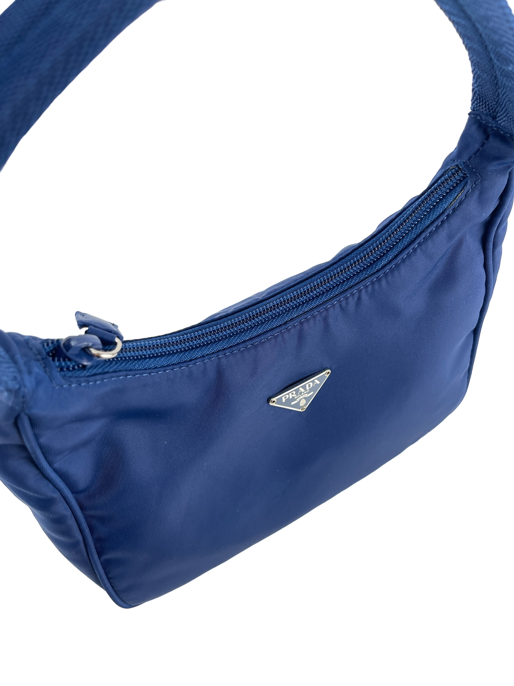 PRADA - Blue Nylon Hobo Bag