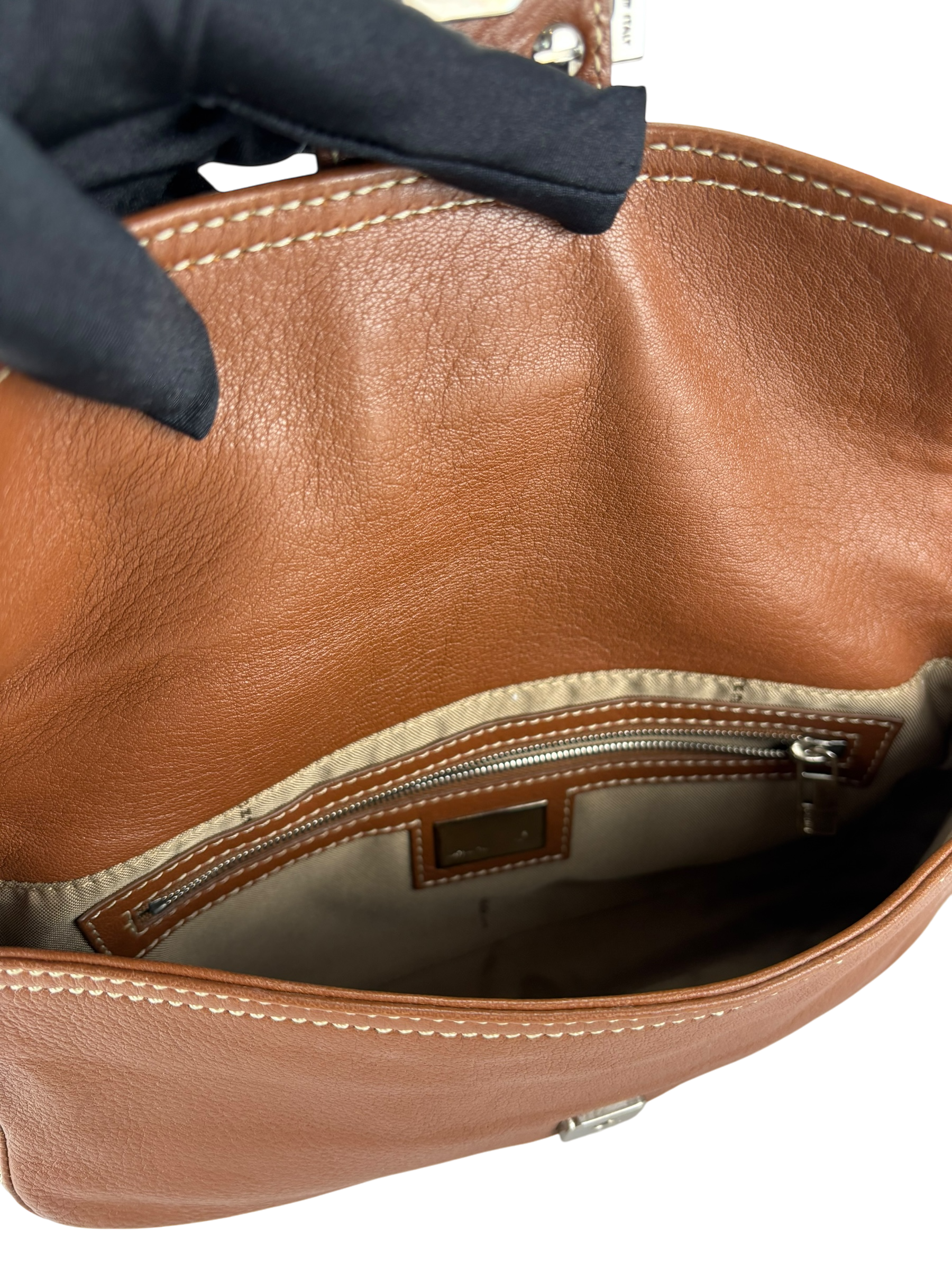 FENDI - Baguette Brown Calfskin Handbag