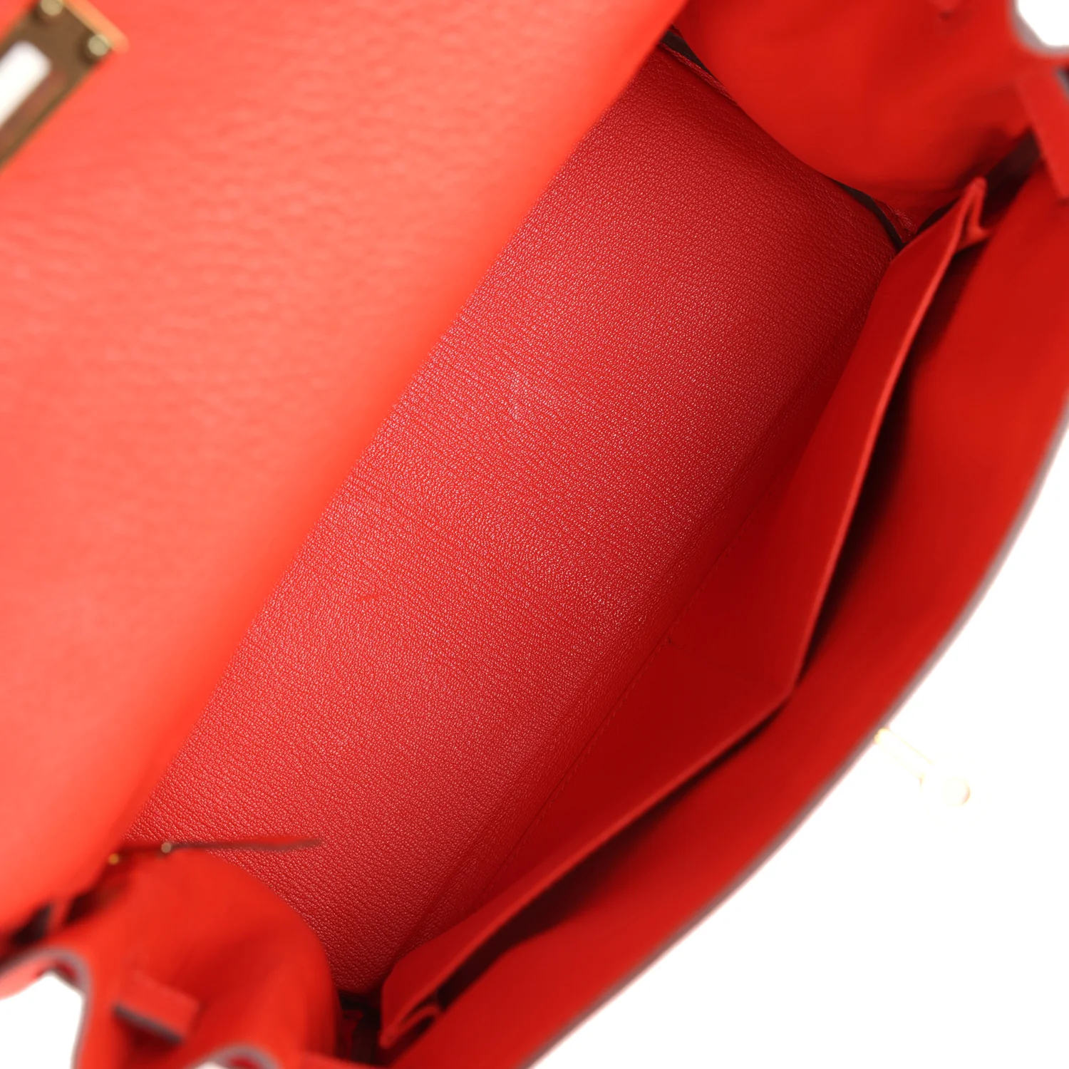 Pre-owned Hermes Kelly Retourne 28 Capucine Togo Gold Hardware