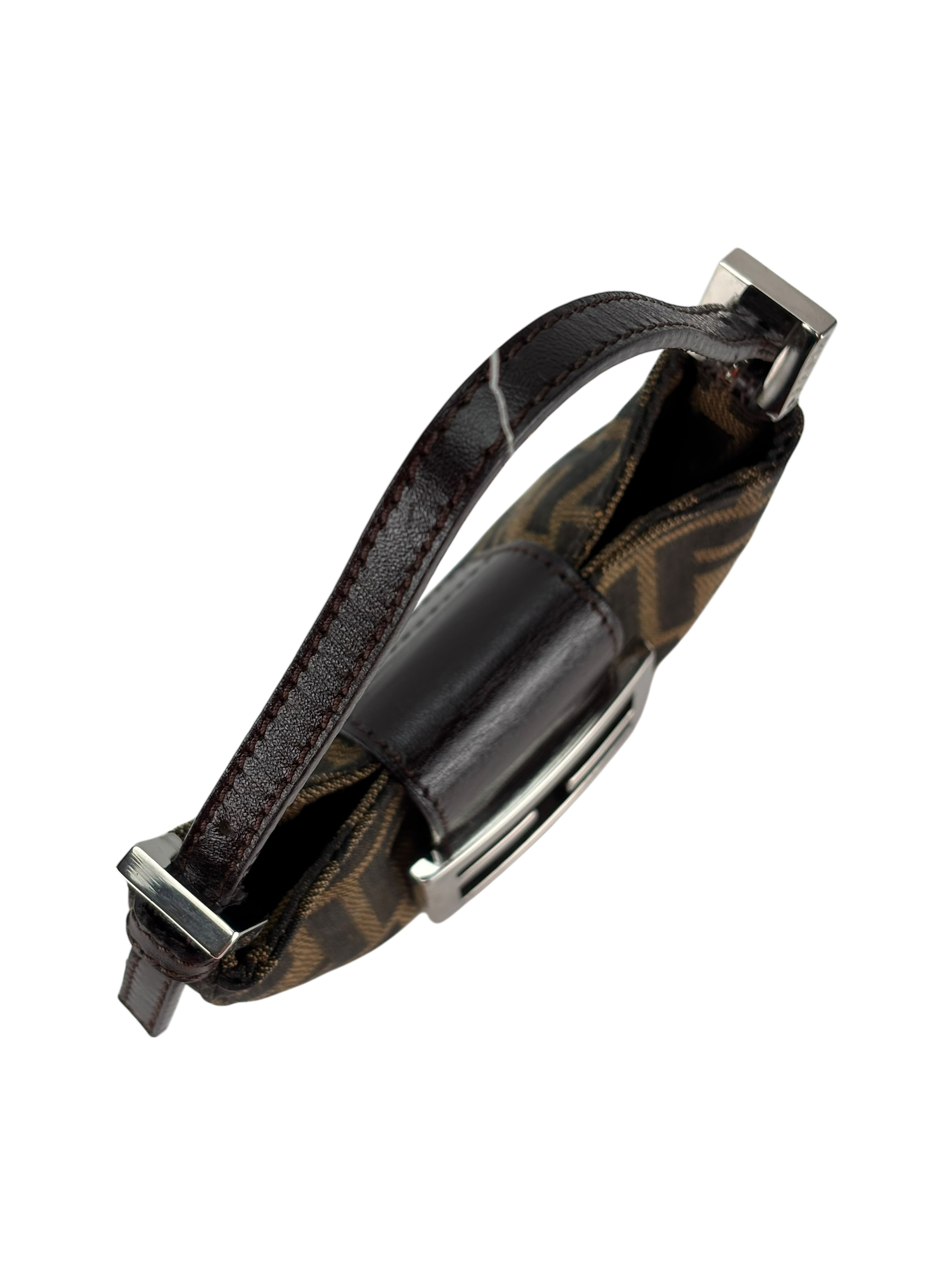 FENDI - Zucca Canvas Mini Croissant Handbag Black Brown