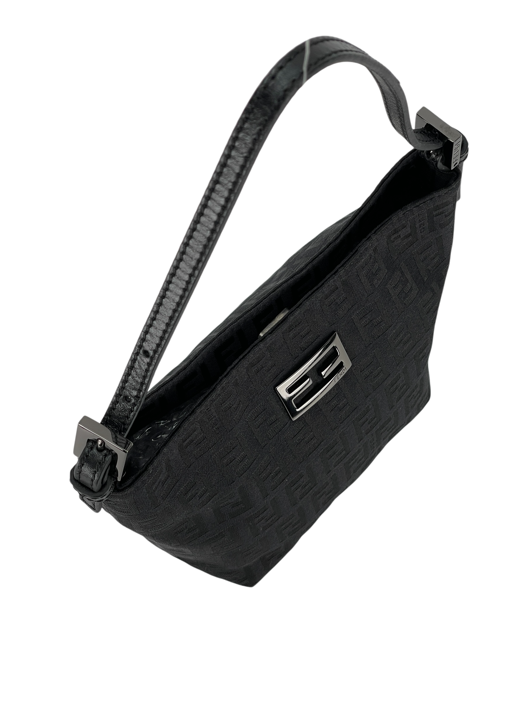 FENDI - Black Zucca Canvas Shoulder Bag