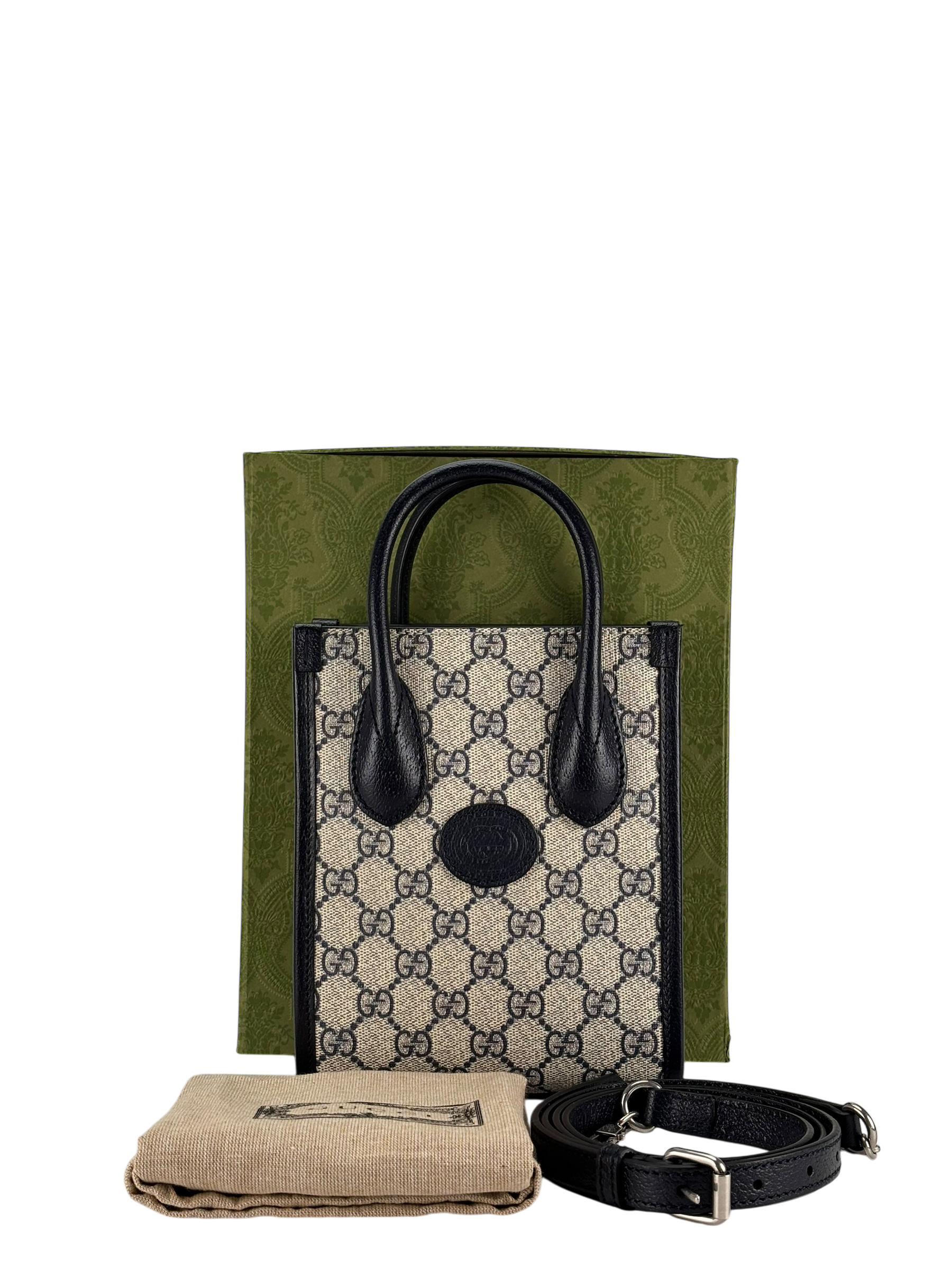 GUCCI - Mini GG Supreme Interlocking Tote Bag