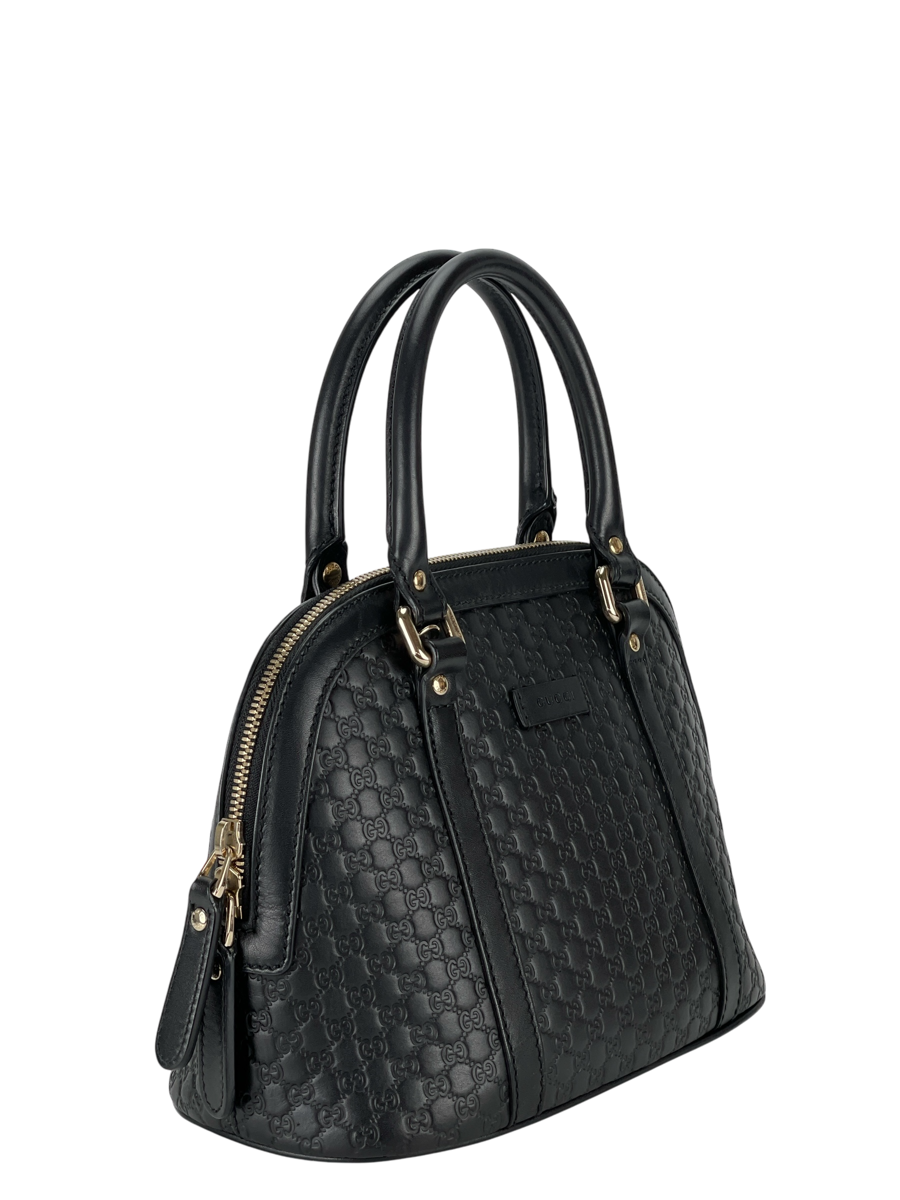 GUCCI - Micro GG Cima Dome Tote Bag Black Calfskin