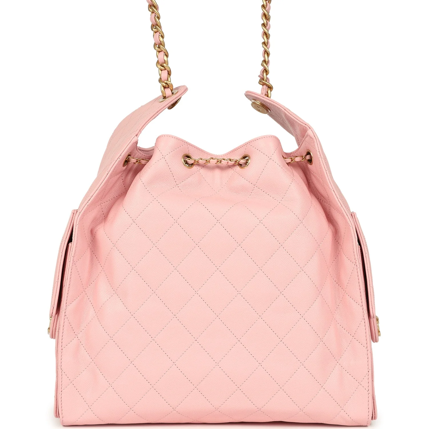 Chanel Medium 25 Hobo Bag Light Pink Caviar Antique Gold Hardware