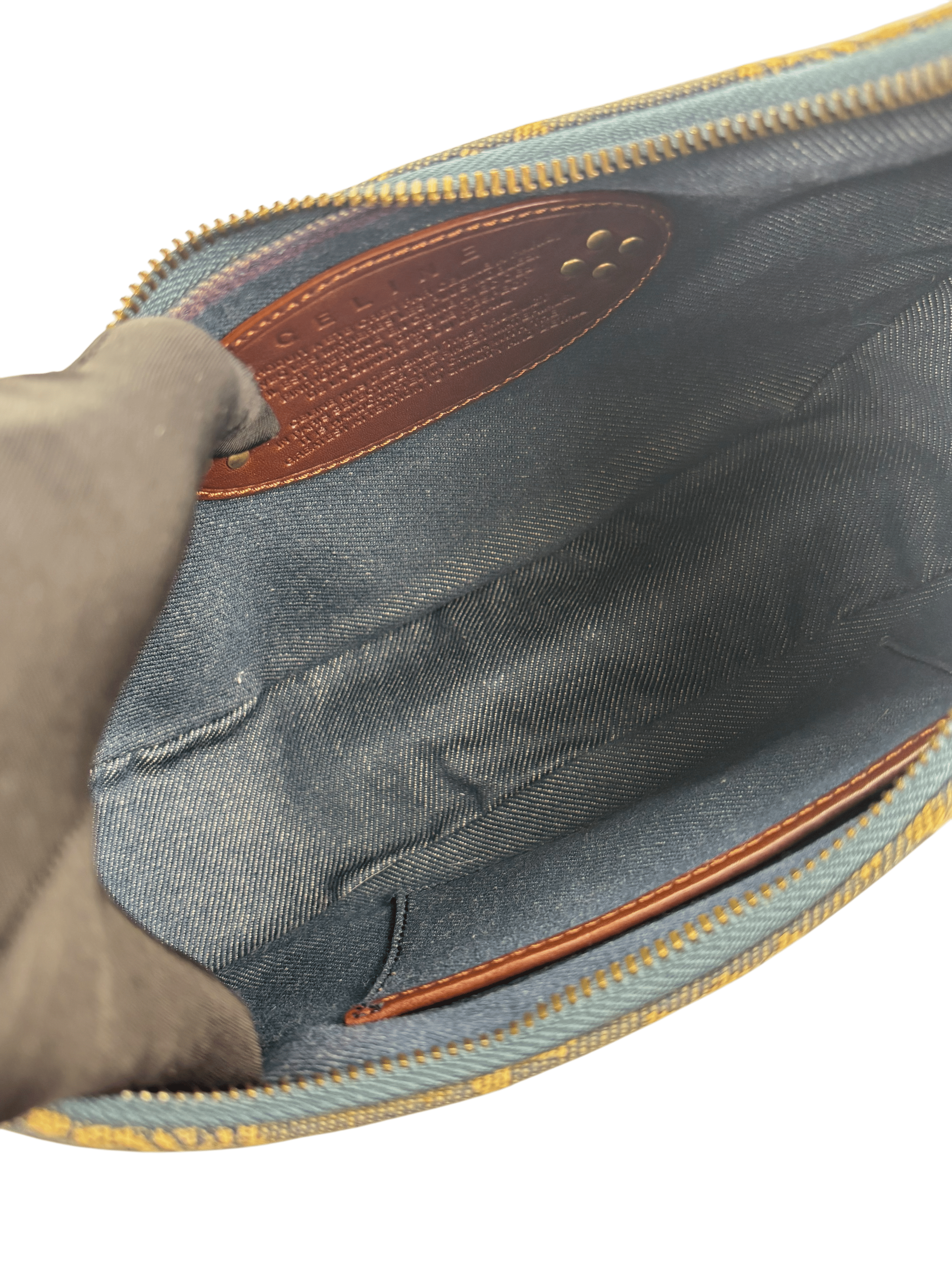 CELINE - Blue Denim Paris Macadam Shoulder Bag