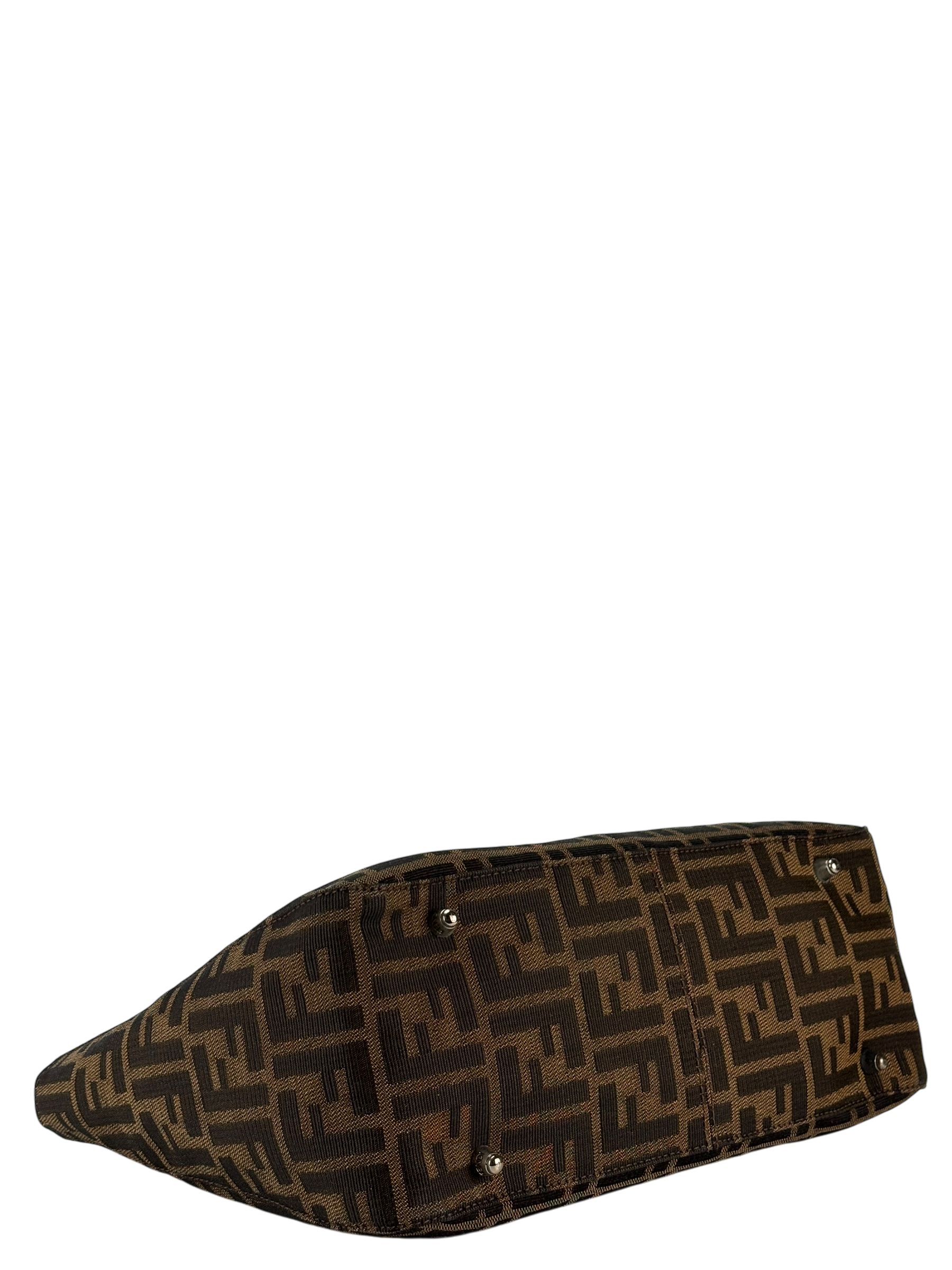 FENDI - Brown Canvas Tote Zucca Nylon Handbag