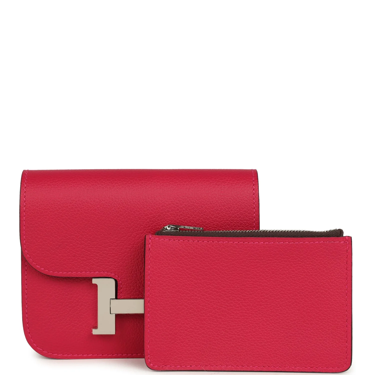 Hermes Constance Slim Wallet Framboise Verso Evercolor Palladium Hardware