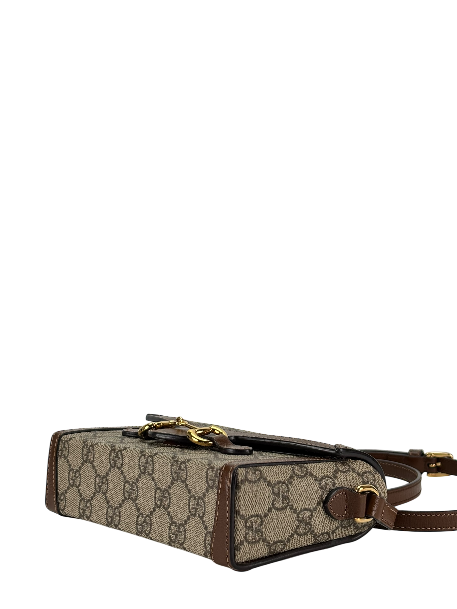 GUCCI - GG Supreme Fabric Leather Horsebit 1955 Bag