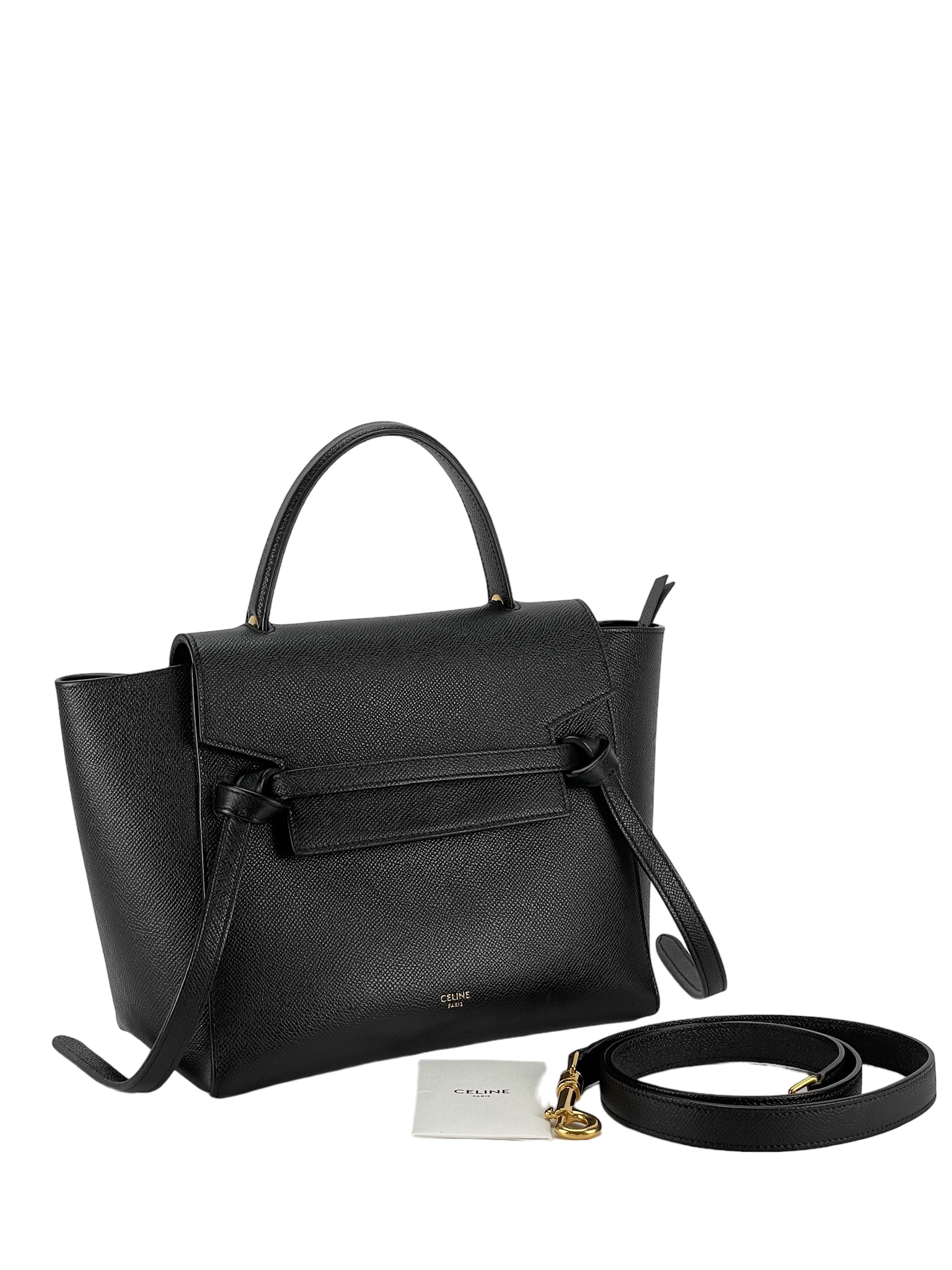 CELINE - Black Mirco Leather 2way Handbag