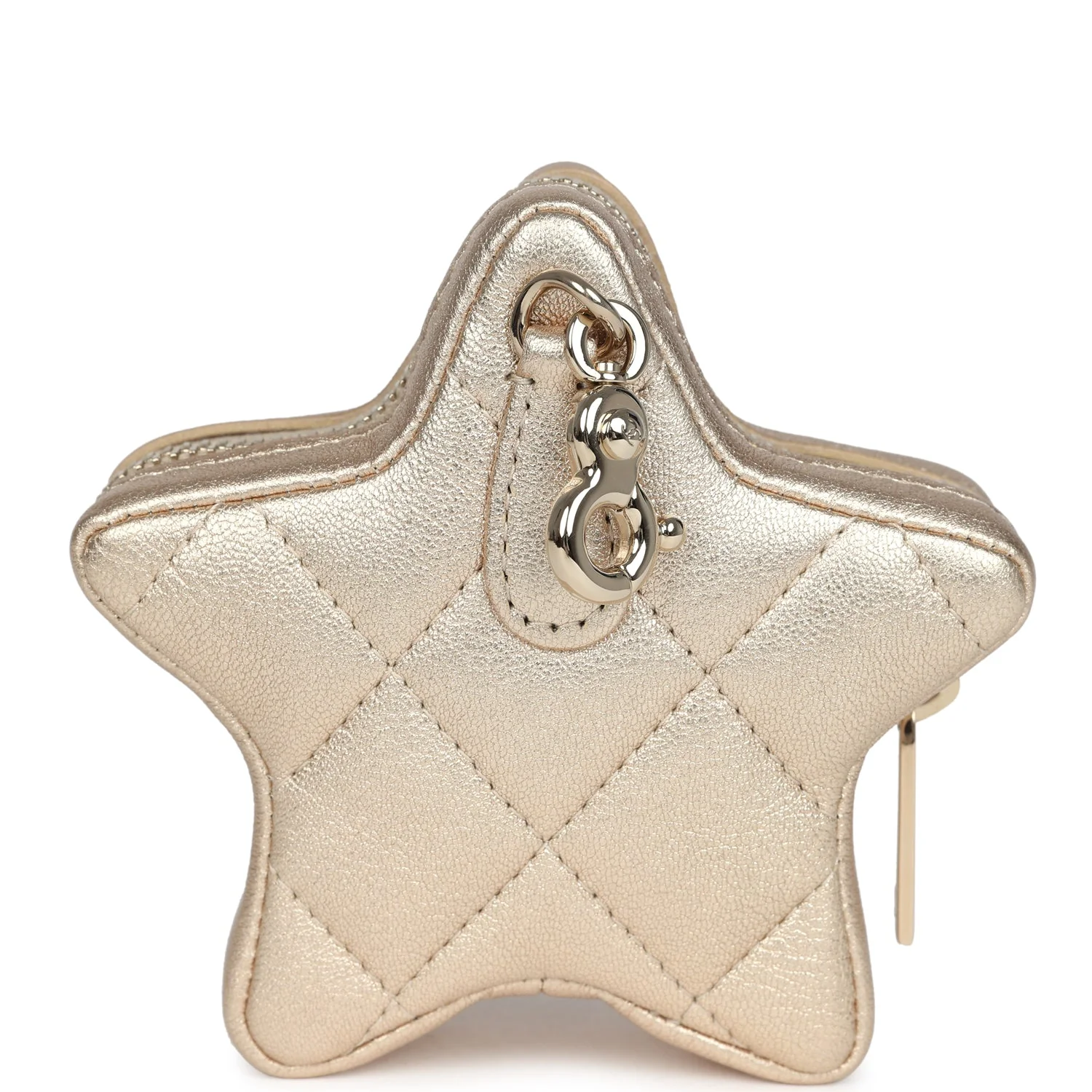 Chanel Walk Of Fame Star Clip-On Coin Purse Metallic Gold Goatskin Light Gold Hardware