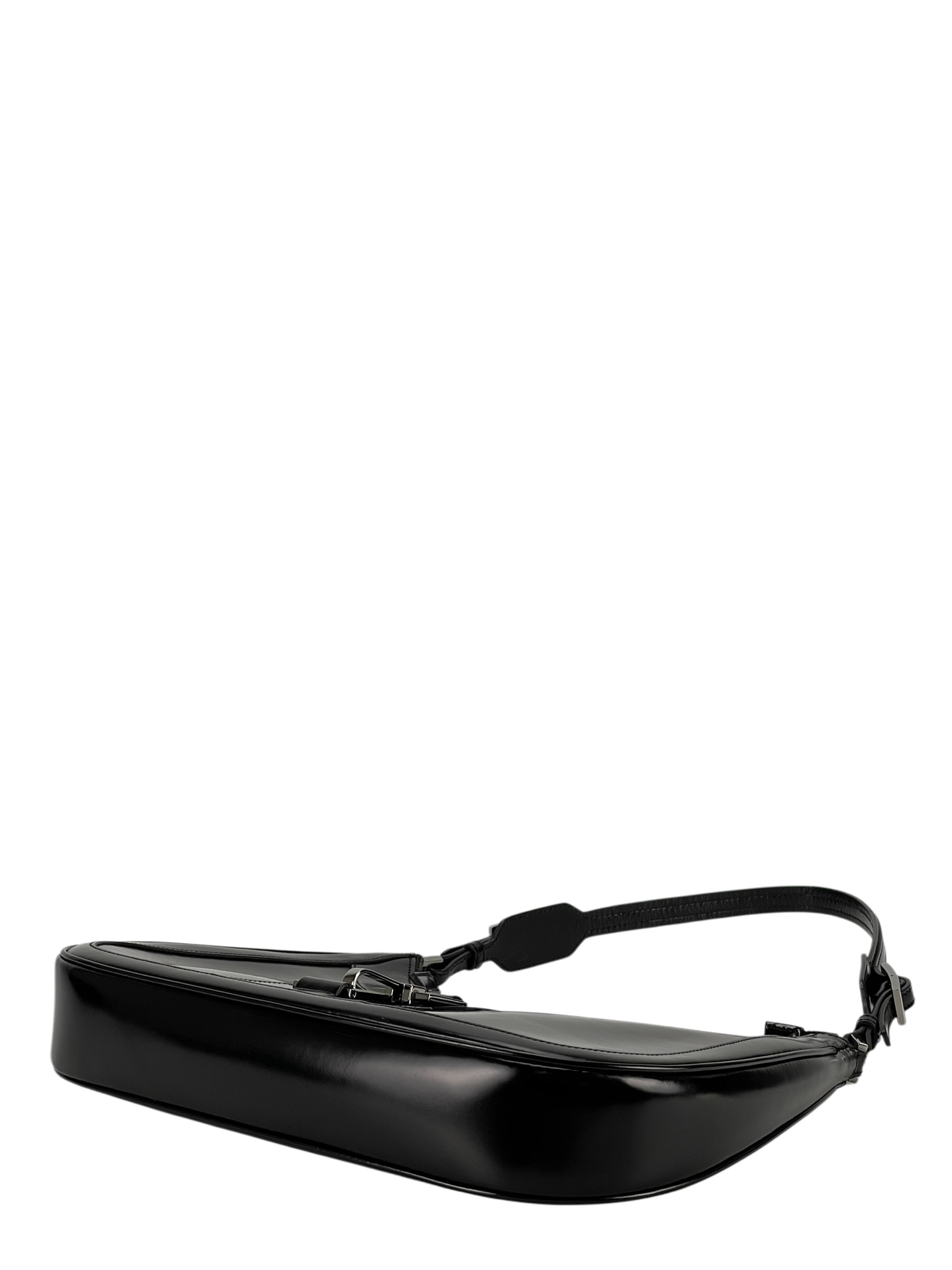 GUCCI - Black patent leather Fastener Jackie Shoulder Bag