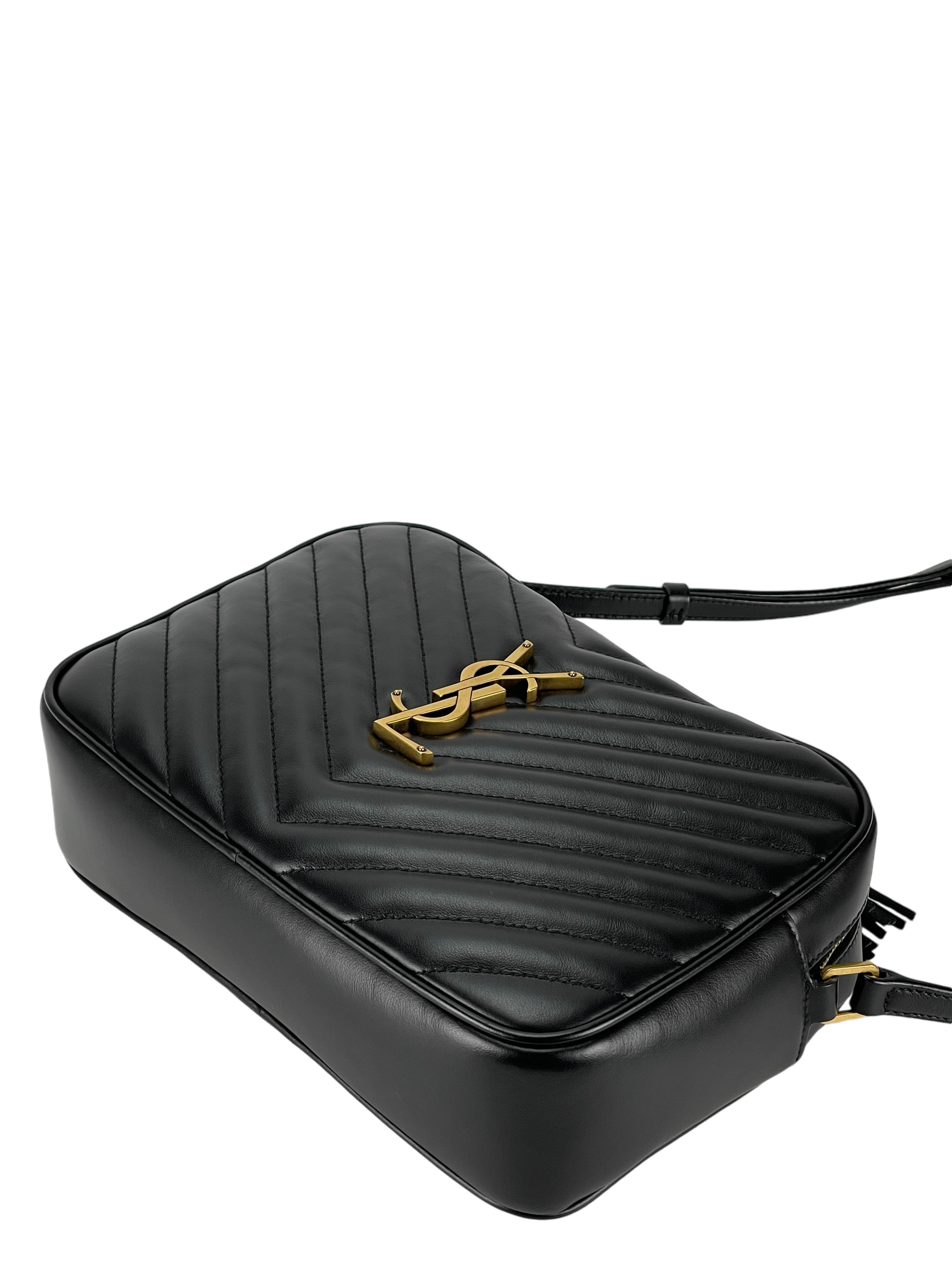 SAINT LAURENT - Calfskin Matelasse Lou Camera Bag Deep Marine