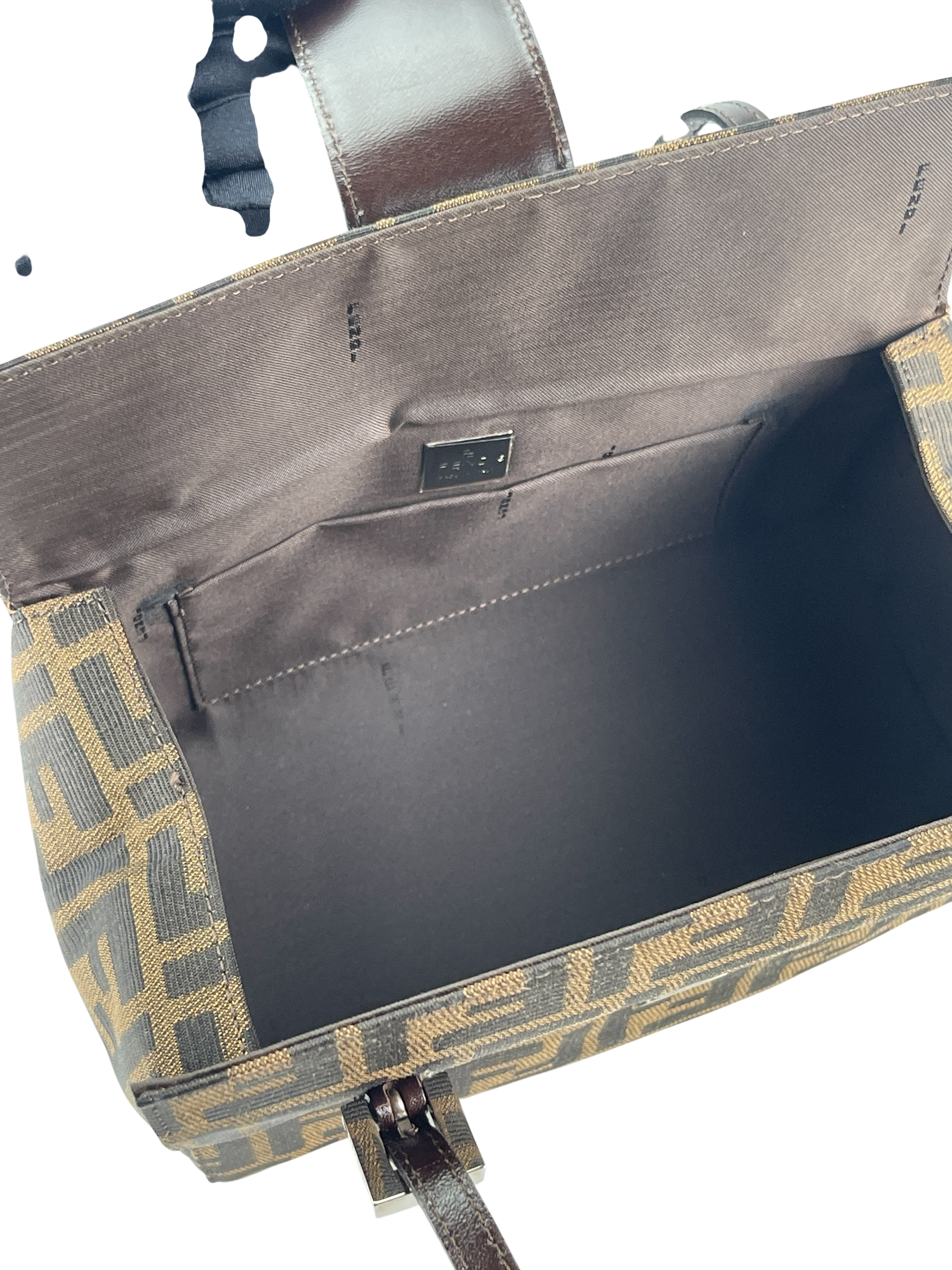 FENDI - Brown Canvas Zucca Pattern Handbag