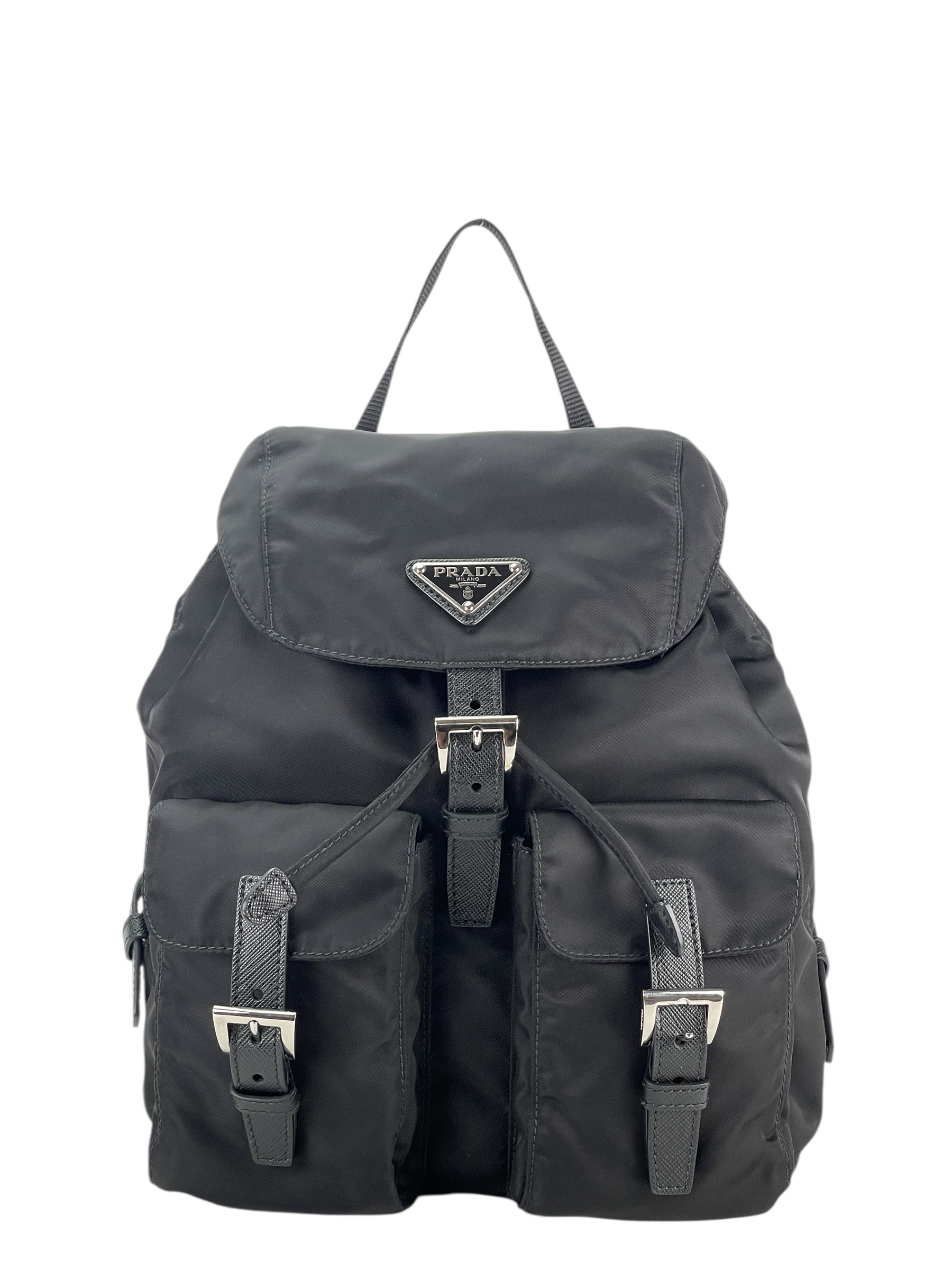 PRADA - Black Re-Nylon Backbag Small