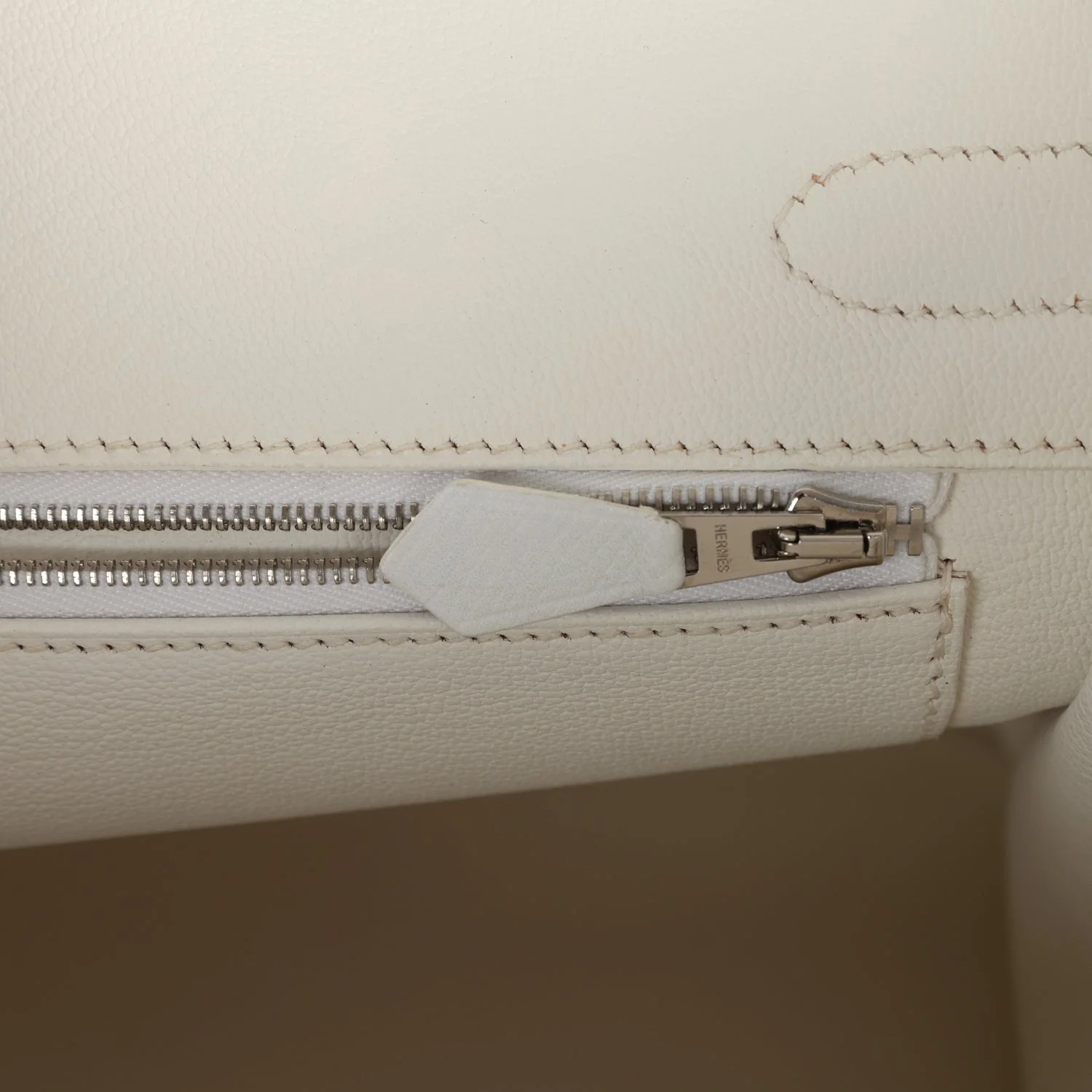 Pre-owned Hermes Birkin 30 White Epsom Palladium Hardware