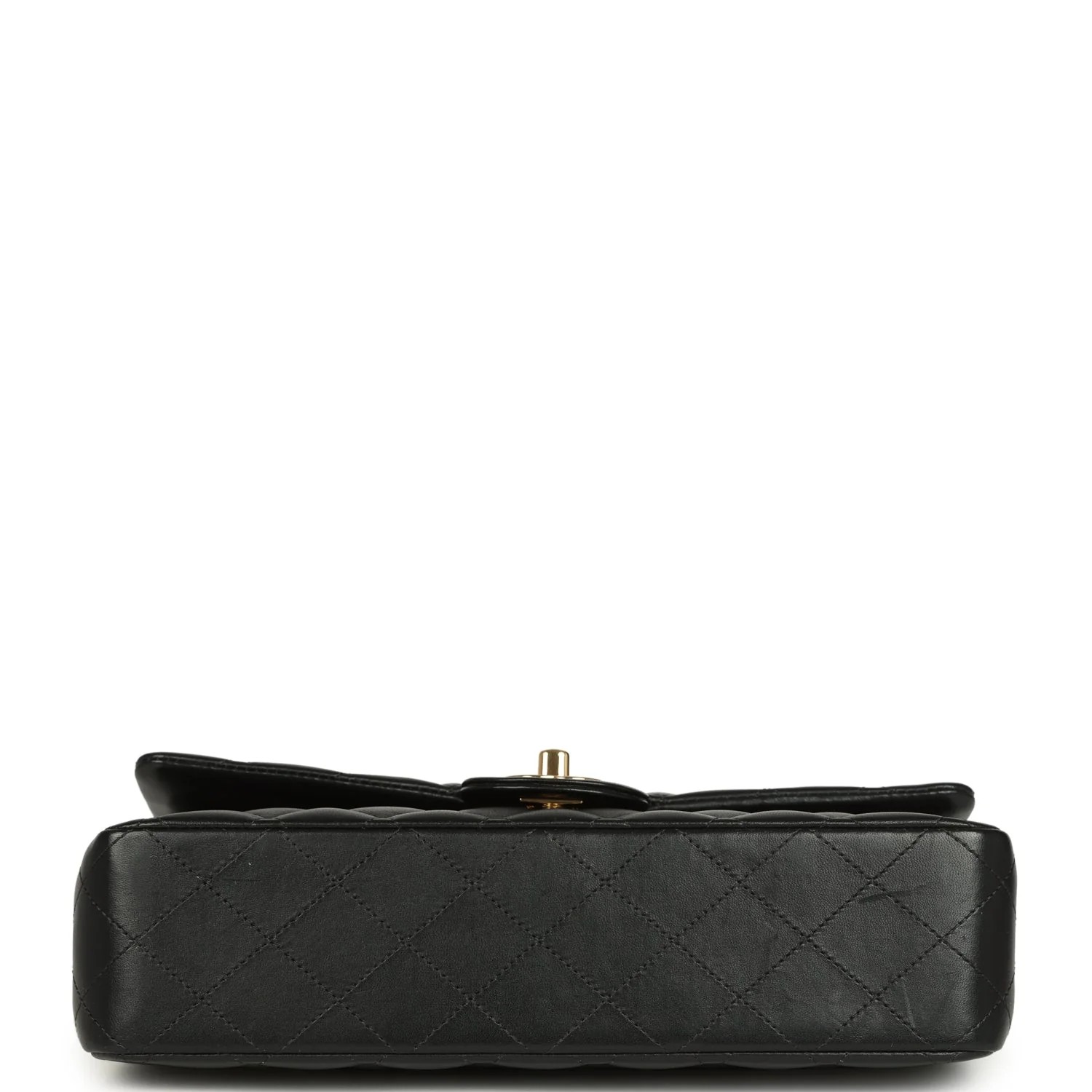 Pre-owned Chanel Medium Classic Double Flap Bag Black Lambskin Gold Hardware