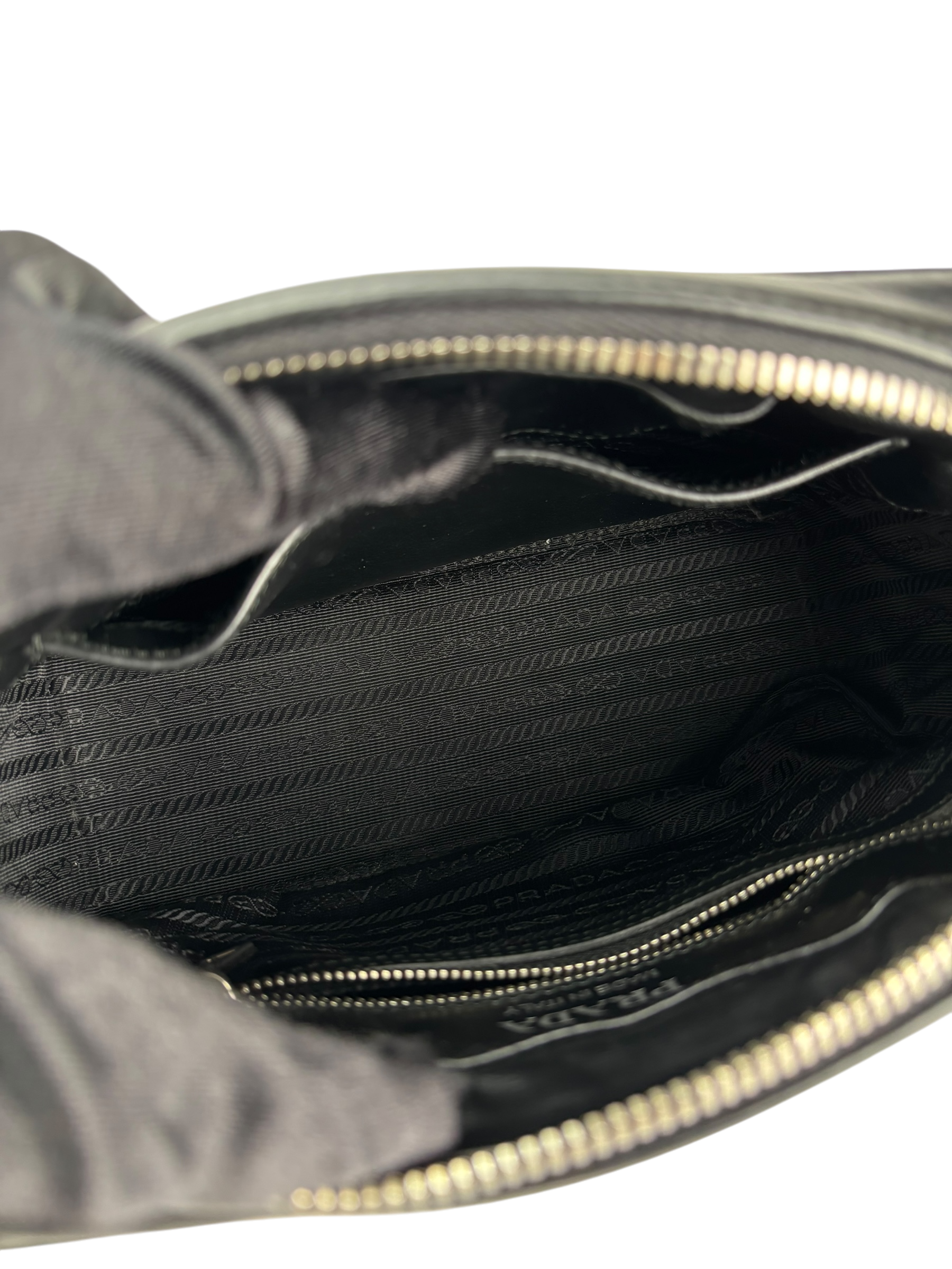 PRADA - Black Calfskin Soft Diagramme Camera Bag