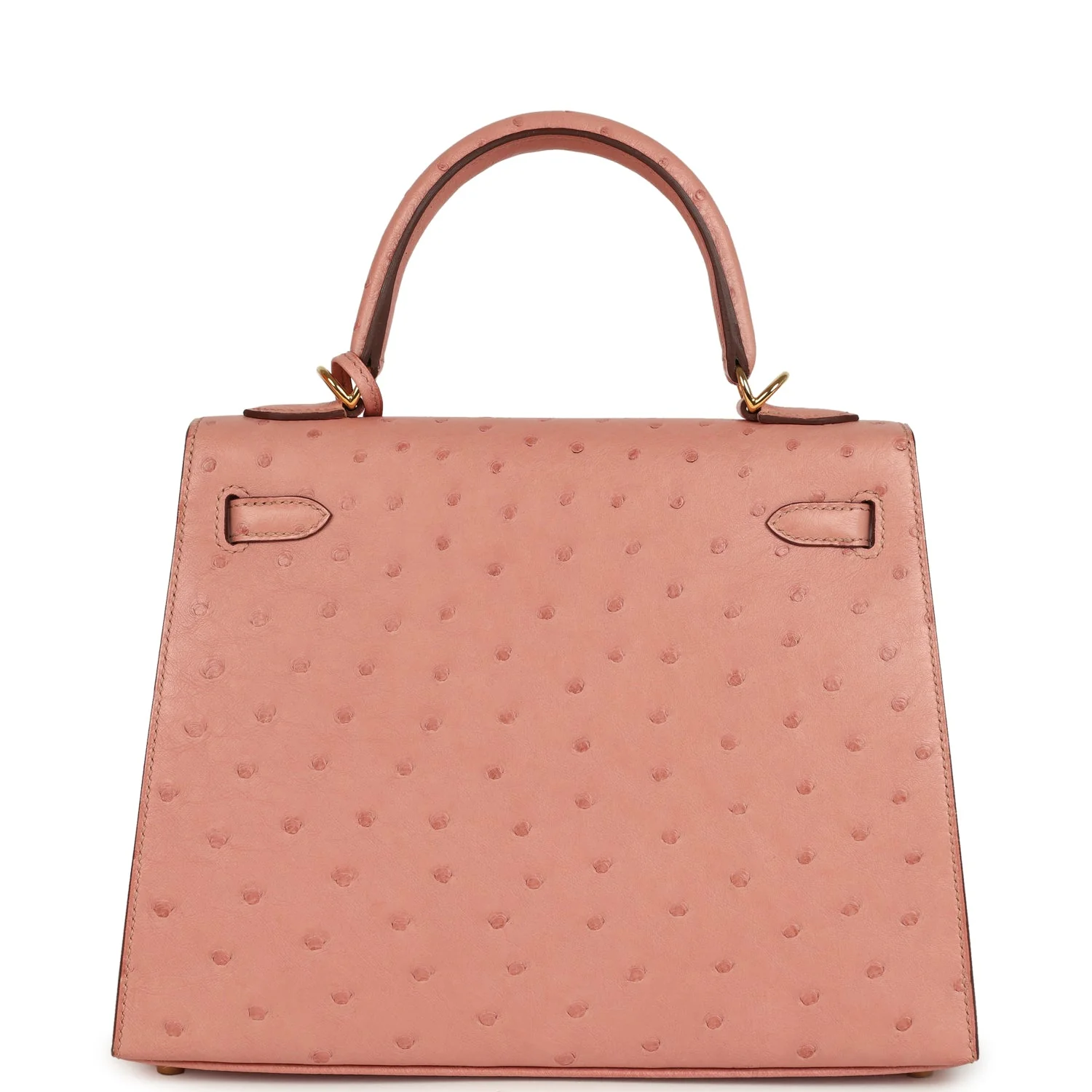 Hermes Kelly Sellier 25 Terre Cuite Ostrich Gold Hardware