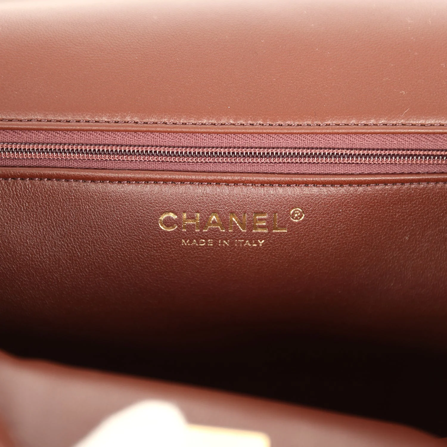 Chanel Large Shearling Flap Bag Dark Brown Lambskin and Beige Shearling Brushed Gold Hardware