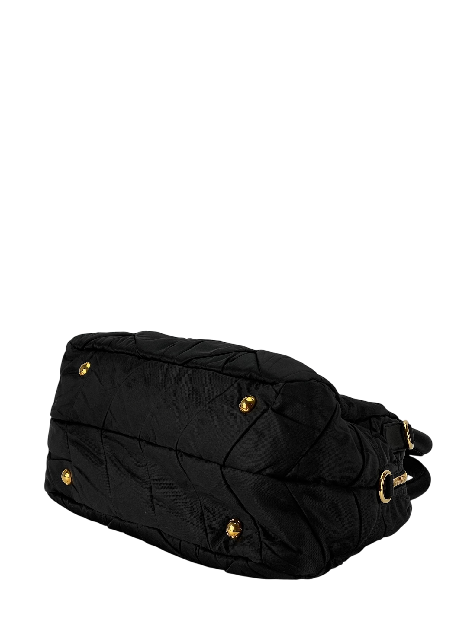 PRADA - Black Tessuto Nylon Quiltin Bauletto Bag