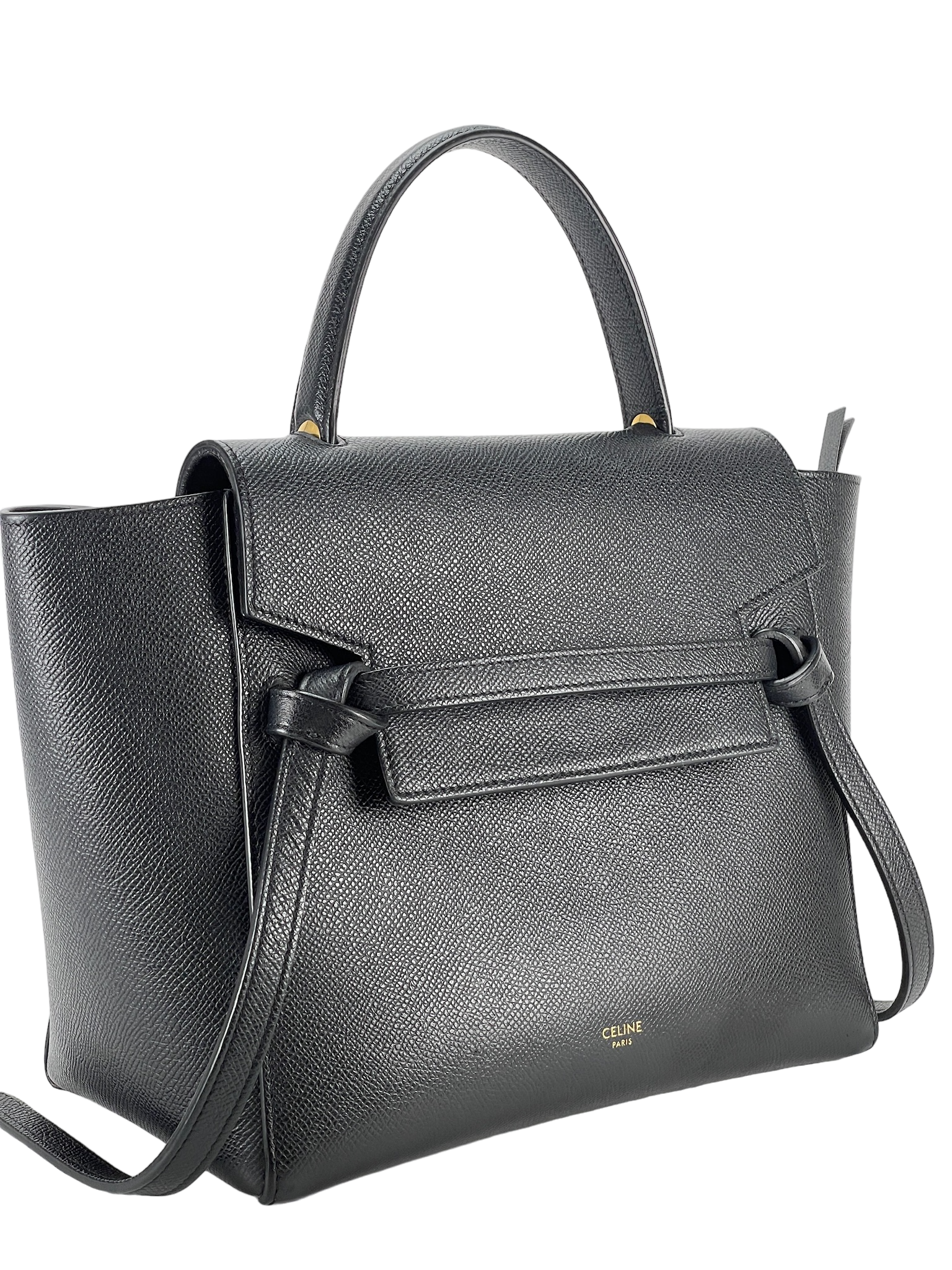 CELINE - Black Mirco Leather 2way Handbag