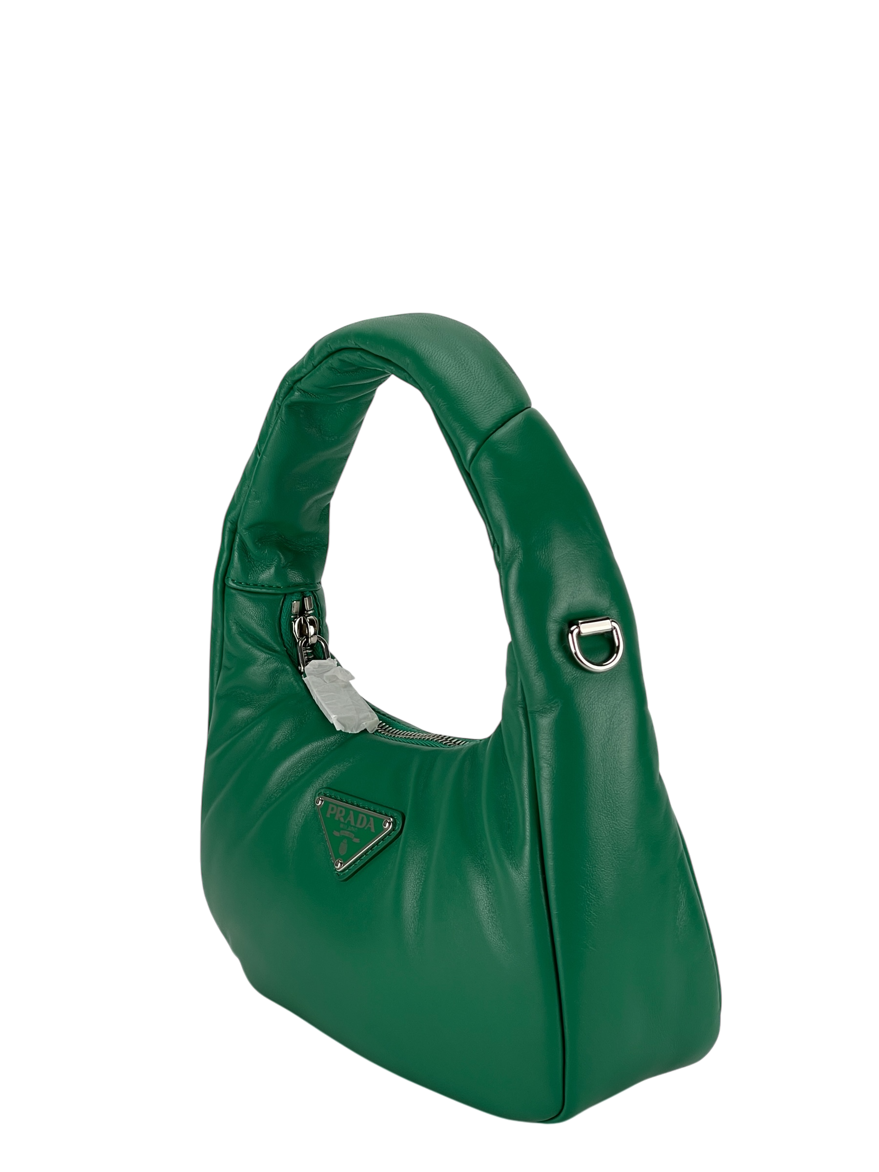 PRADA - Soft Padded Nappa Green Leather Mini