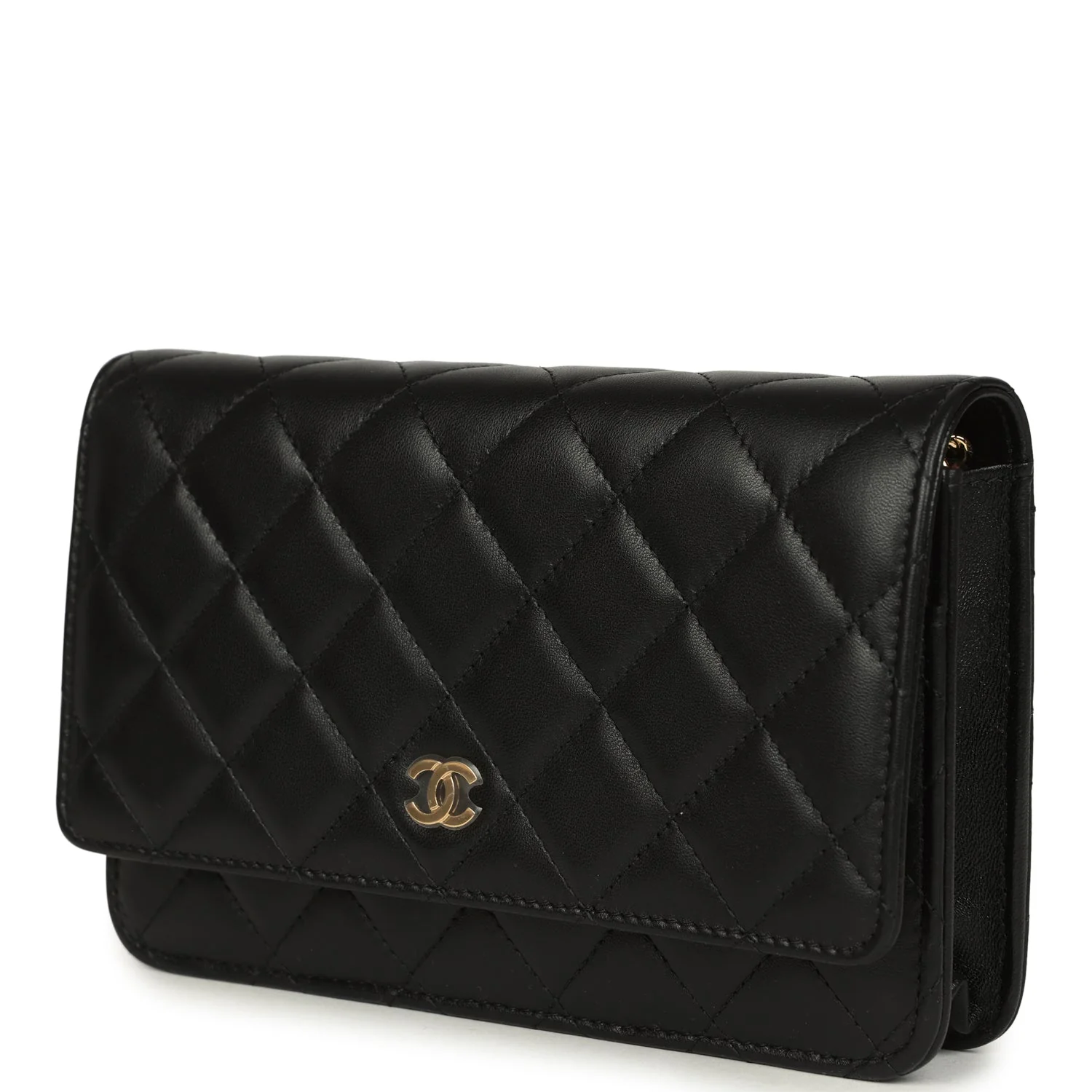 Chanel Wallet On Chain WOC Black Lambskin Gold Hardware