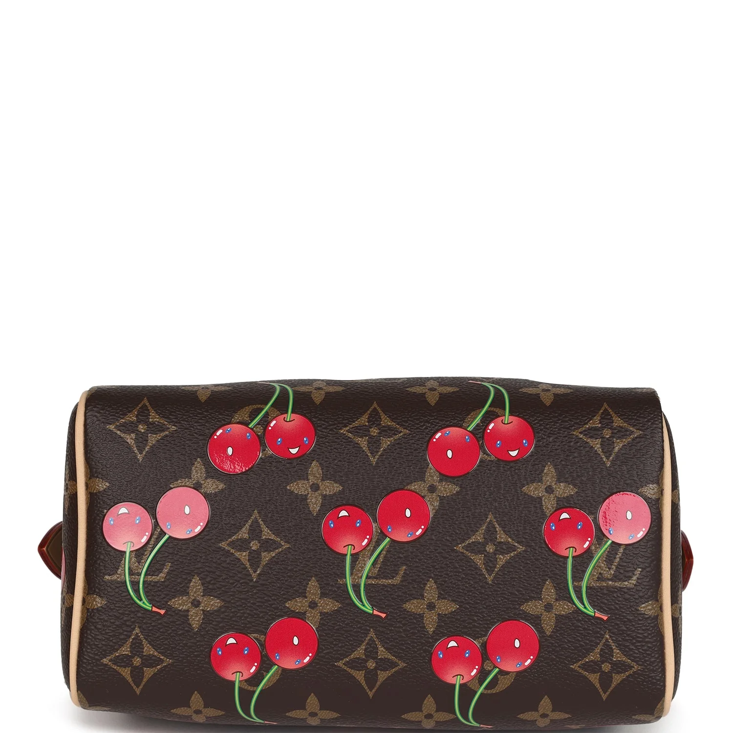 Louis Vuitton X Takashi Murakami Cerises Speedy Bandouliere 20 Bag Brown Cherry Monogram Gold Hardware