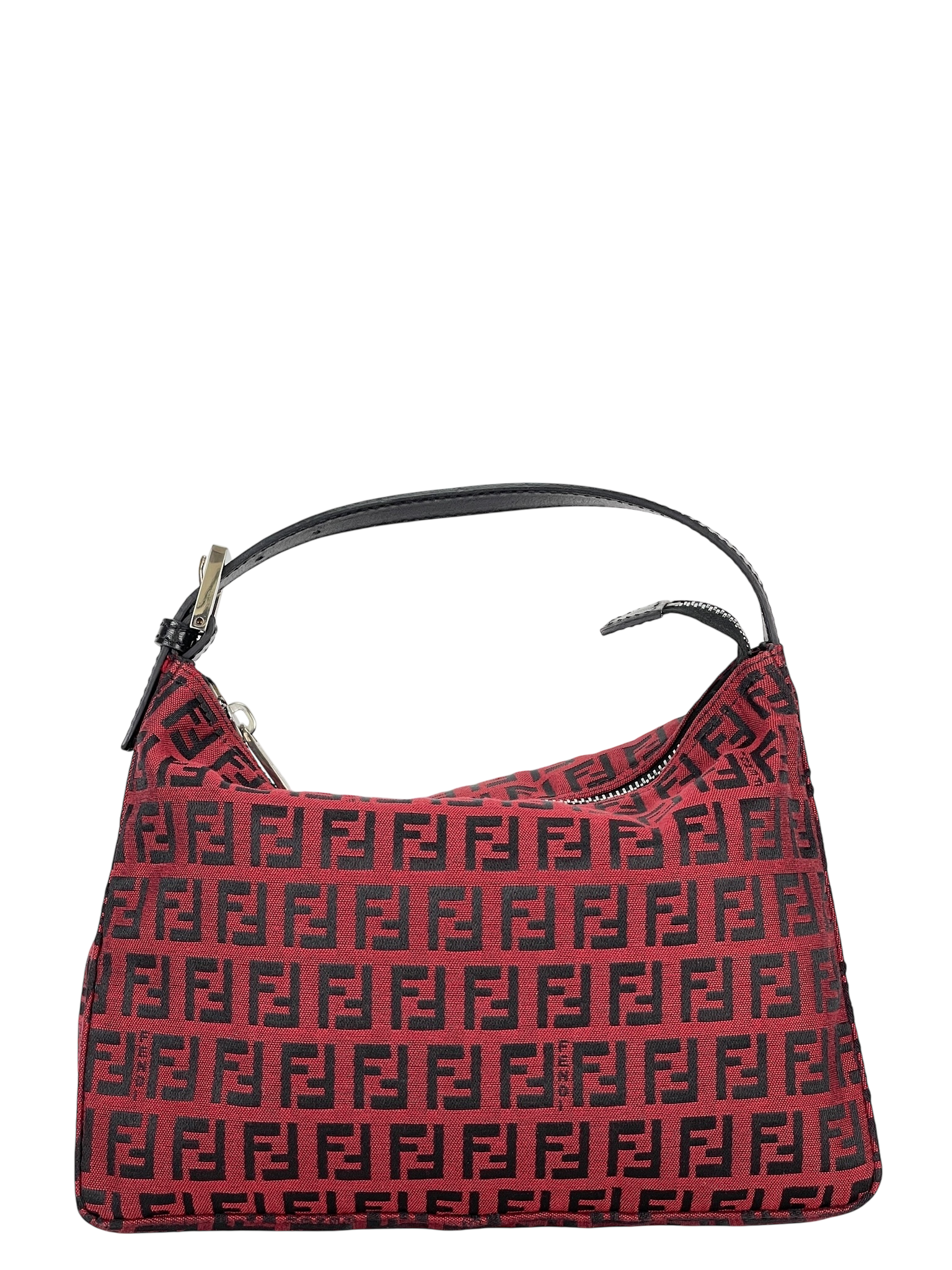 FENDI - Red Canvas Zucchino Pochette Handbag