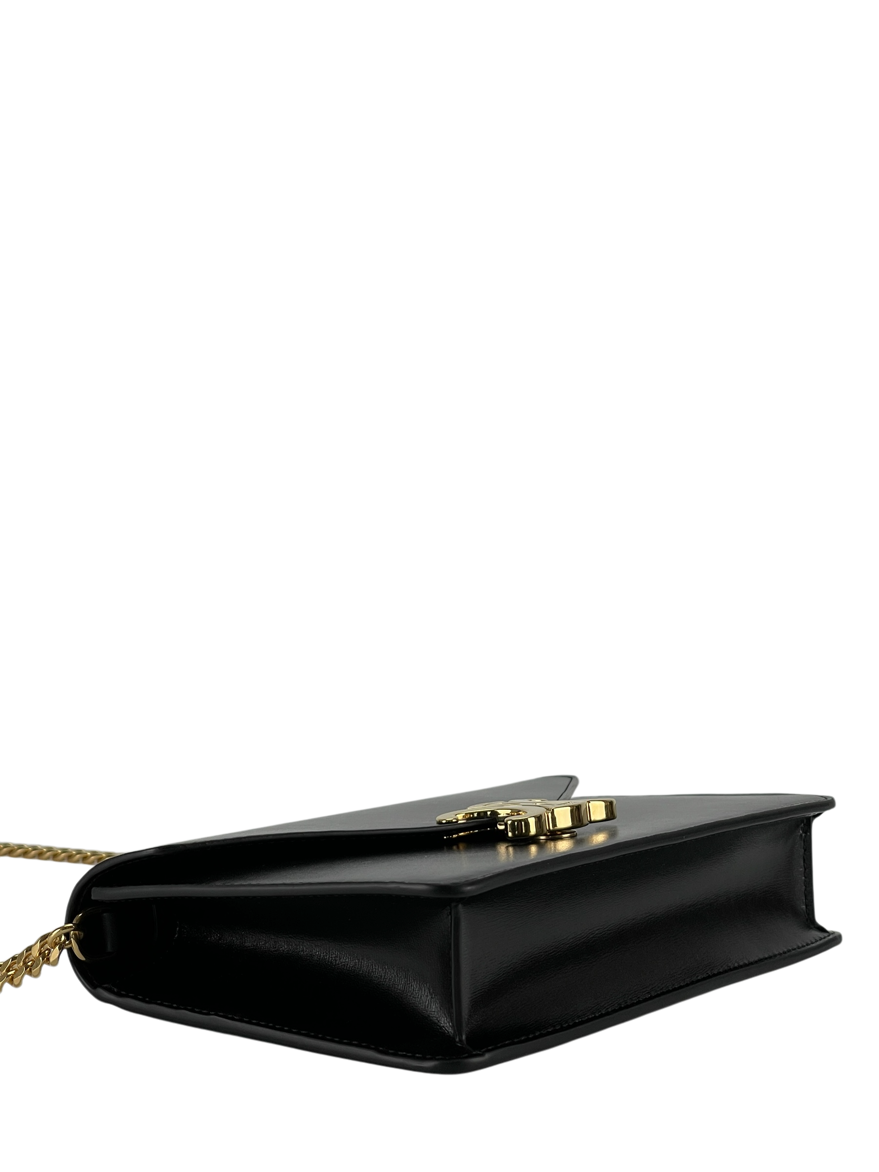 CELINE - Black Calfskin Crossbody Bag Teen Triomphe