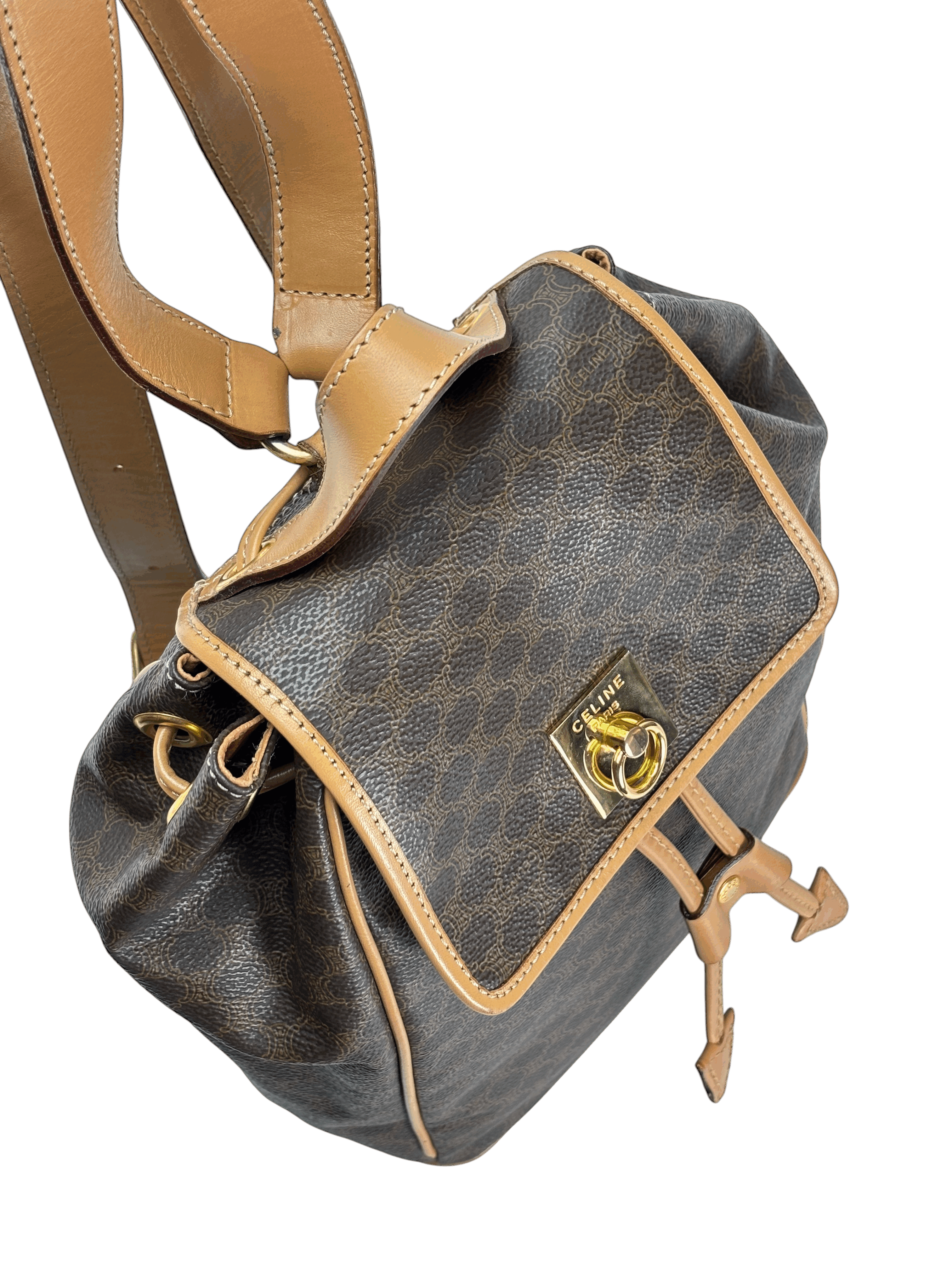 CELINE - Brown Macadam Backpack PVC