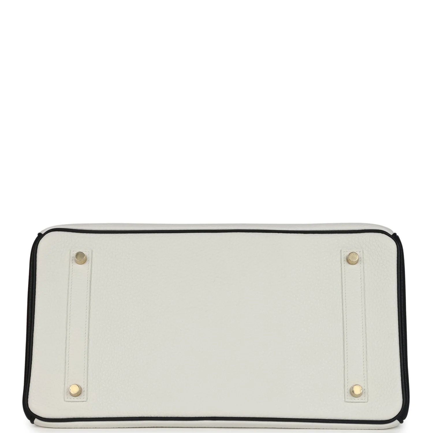 Hermes Special Order (HSS) Birkin 35 White and Black Clemence Brushed Gold Hardware