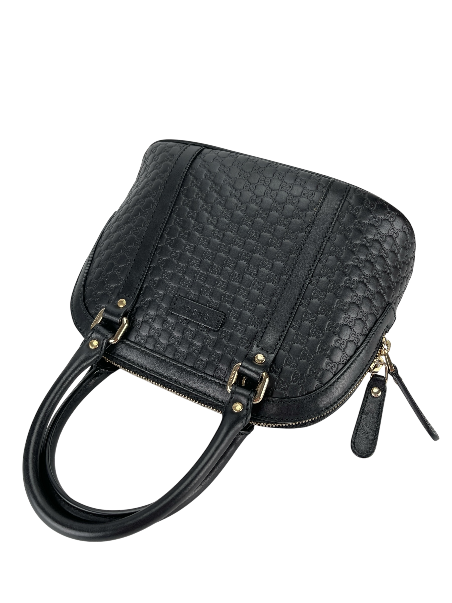 GUCCI - Micro GG Cima Dome Tote Bag Black Calfskin