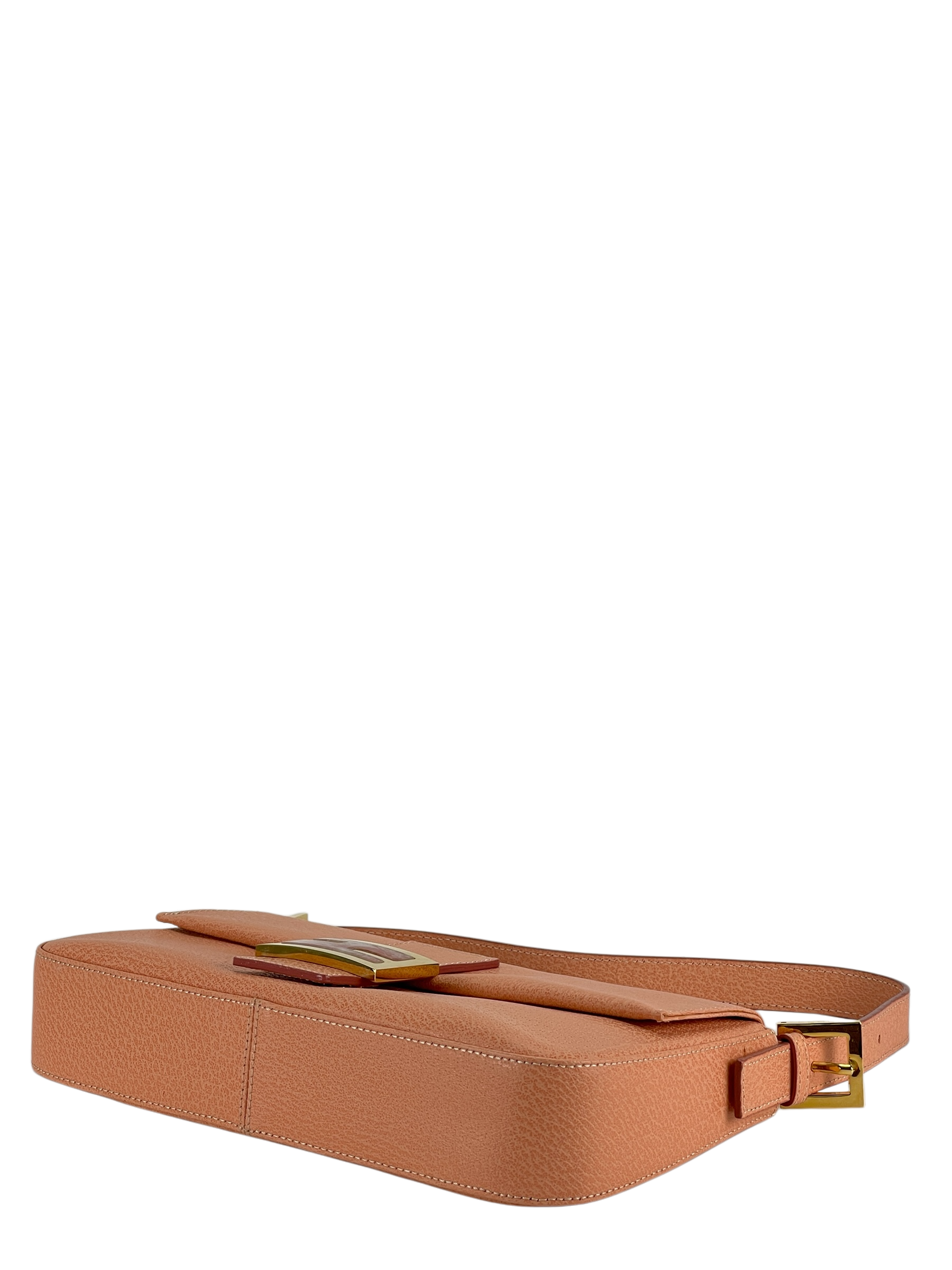 FENDI - Orange Pink Baguette Handbag Silver Hardware