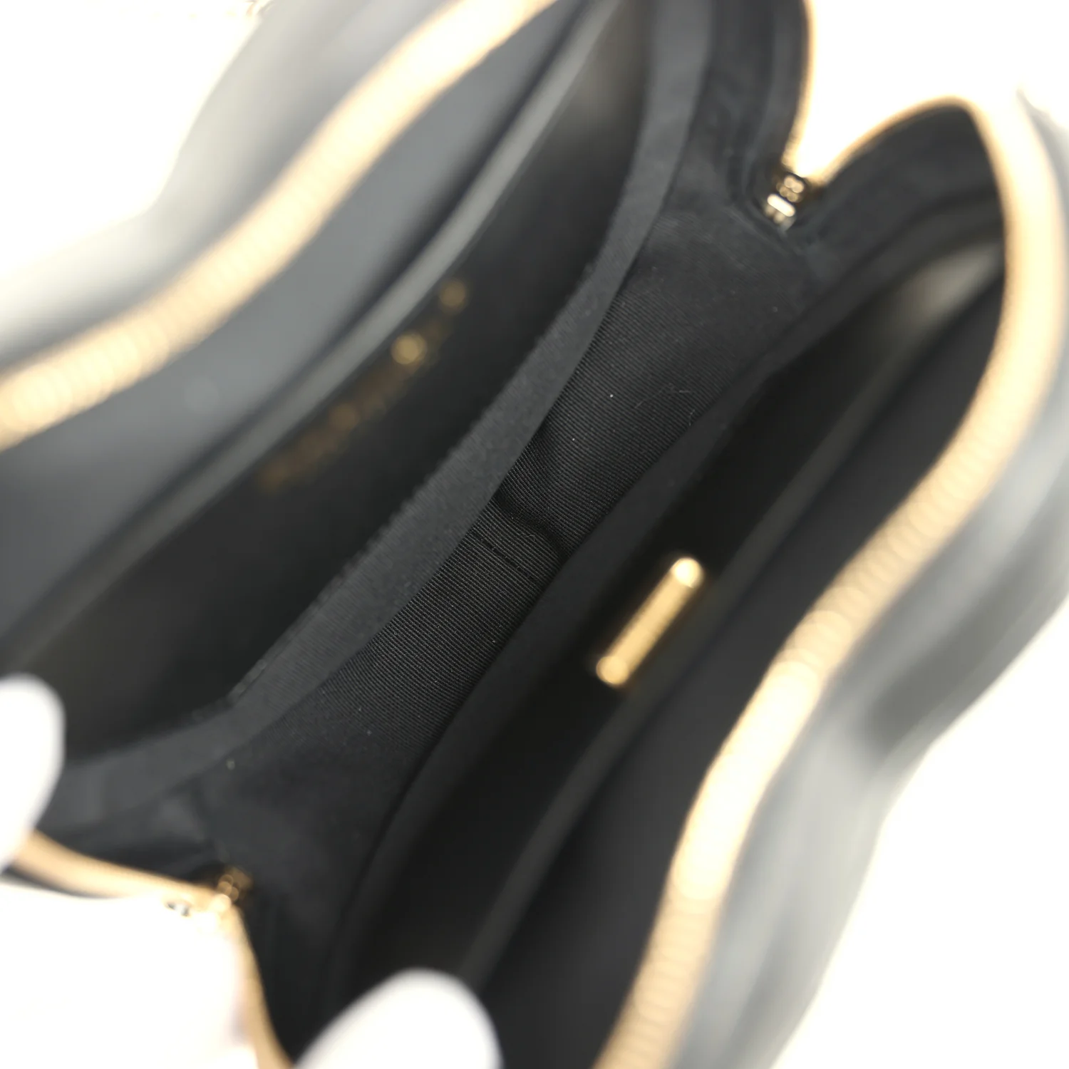 Chanel CC In Love Large Heart Bag with Chain Black Lambskin Light Gold Hardware