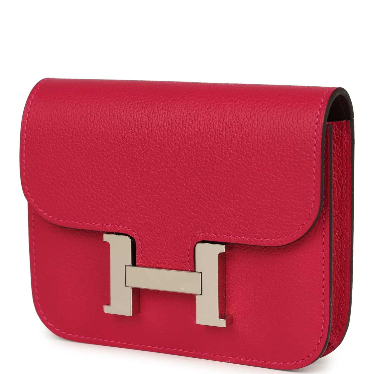 Hermes Constance Slim Wallet Framboise Verso Evercolor Palladium Hardware
