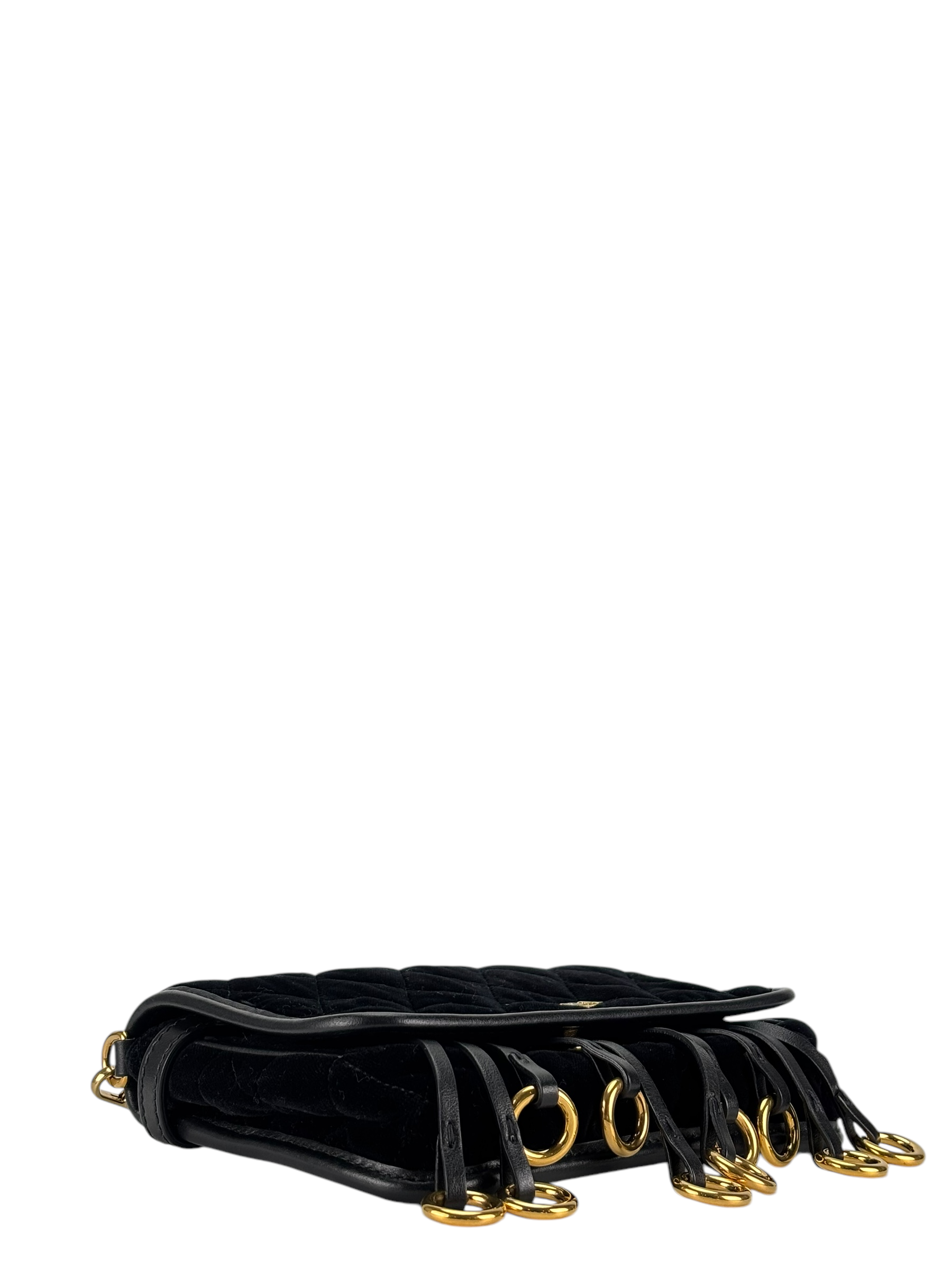 PRADA - Black Quilted Velvet Waist Belt and Crossbody Bag