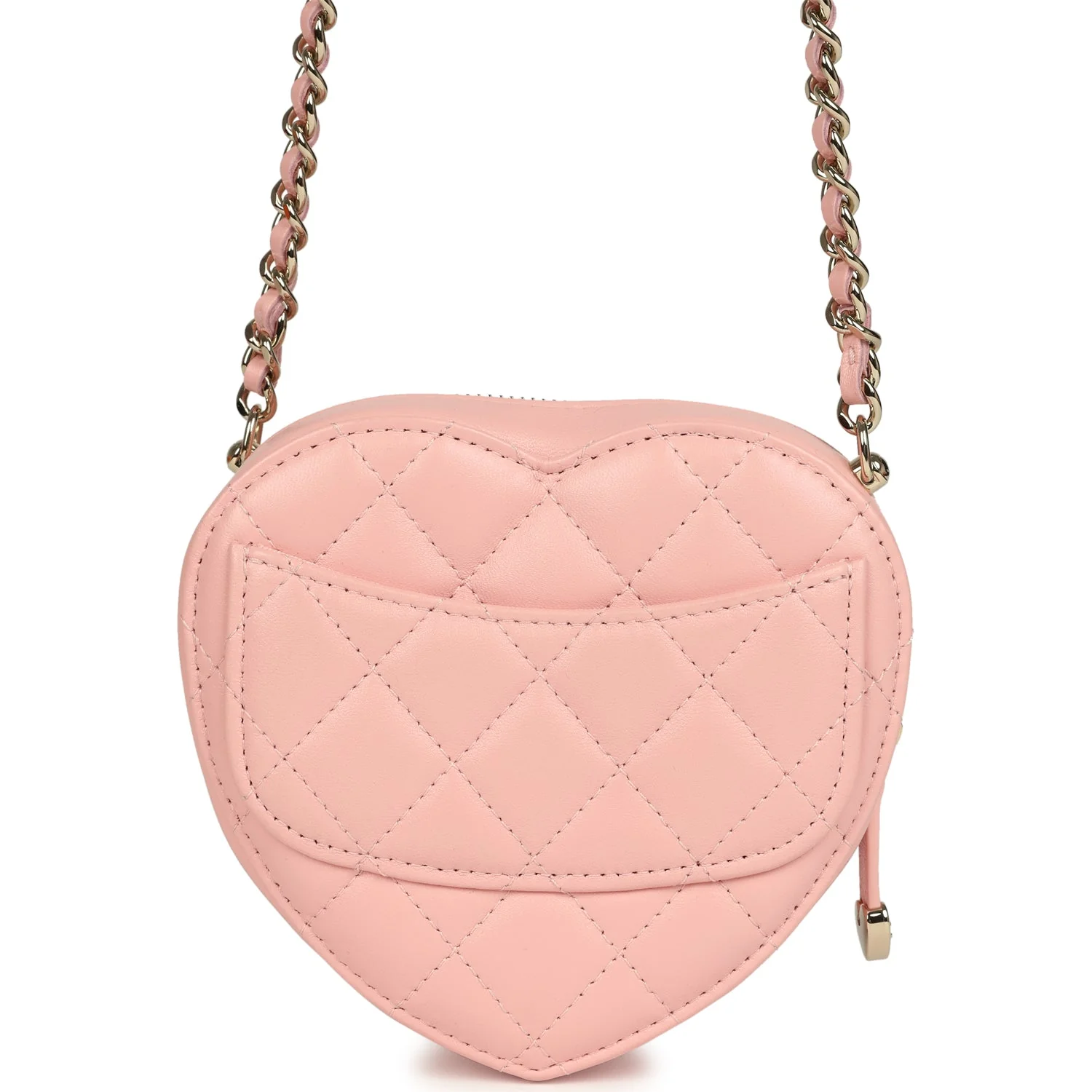 Chanel CC In Love Small Heart Bag with Chain Light Pink Lambskin Light Gold Hardware