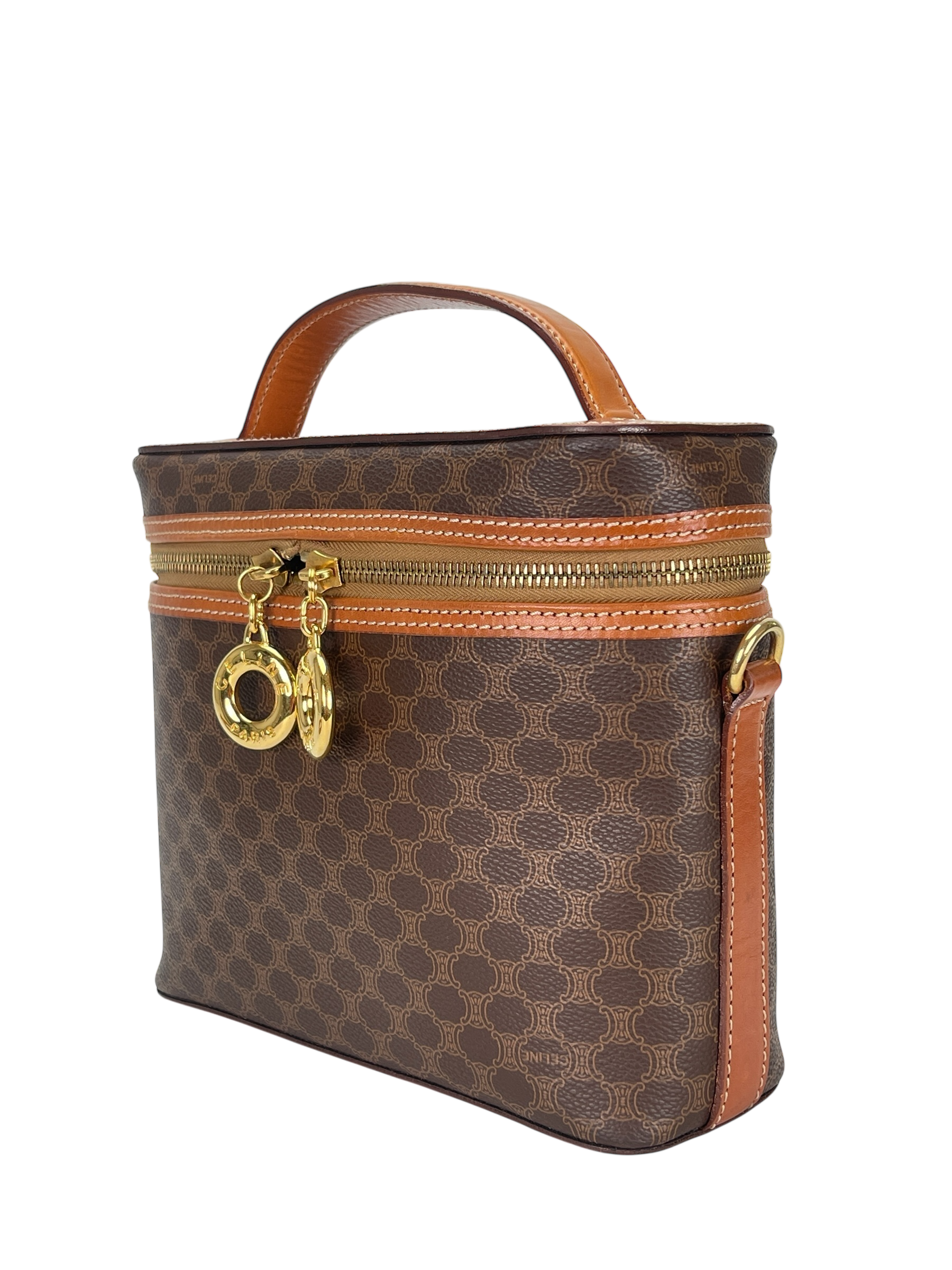 CELINE - Brown PVC Macadam Pattern 2way Handbag