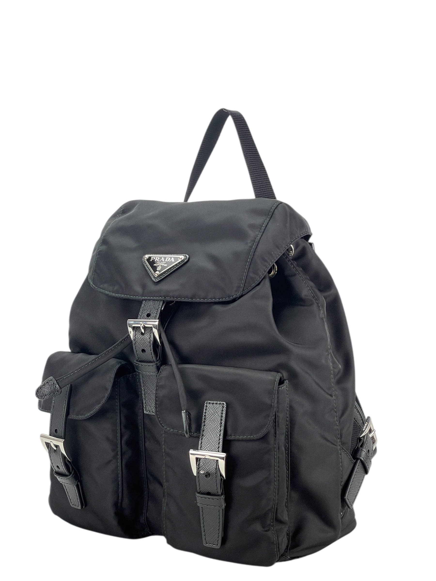 PRADA - Black Re-Nylon Backbag Small