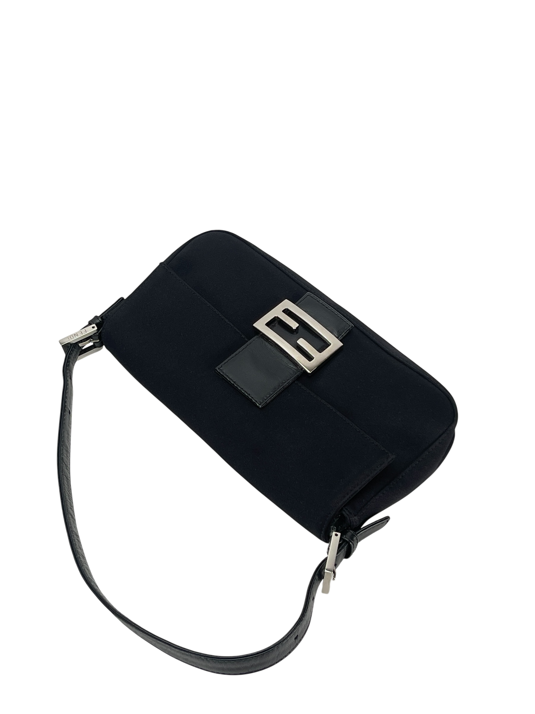 FENDI - Small Black Mamma Baguette Cotton Bag