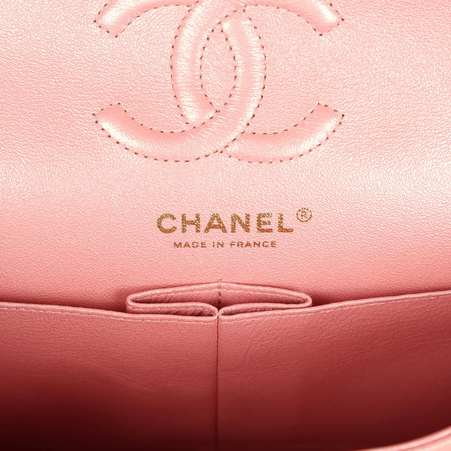 Chanel Small Classic Double Flap Bag Pink Iridescent Caviar Light Gold Hardware
